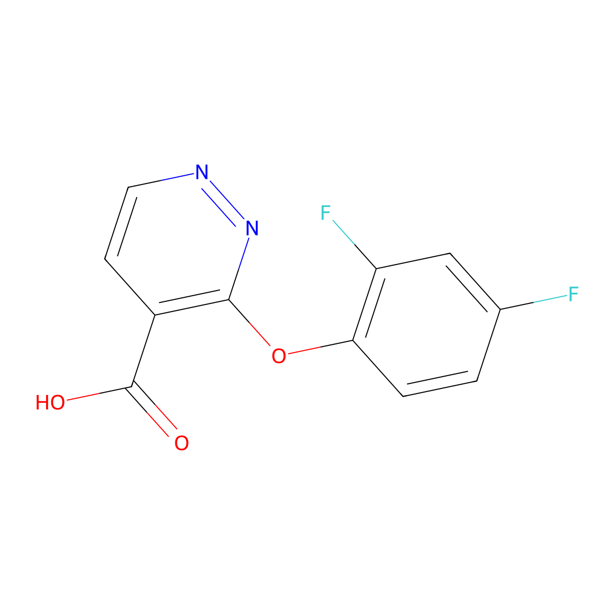 3-(2,4-Difluorophenoxy)pyridazine-4-carboxylic acid molecular structure, CAS 1007571-75-6