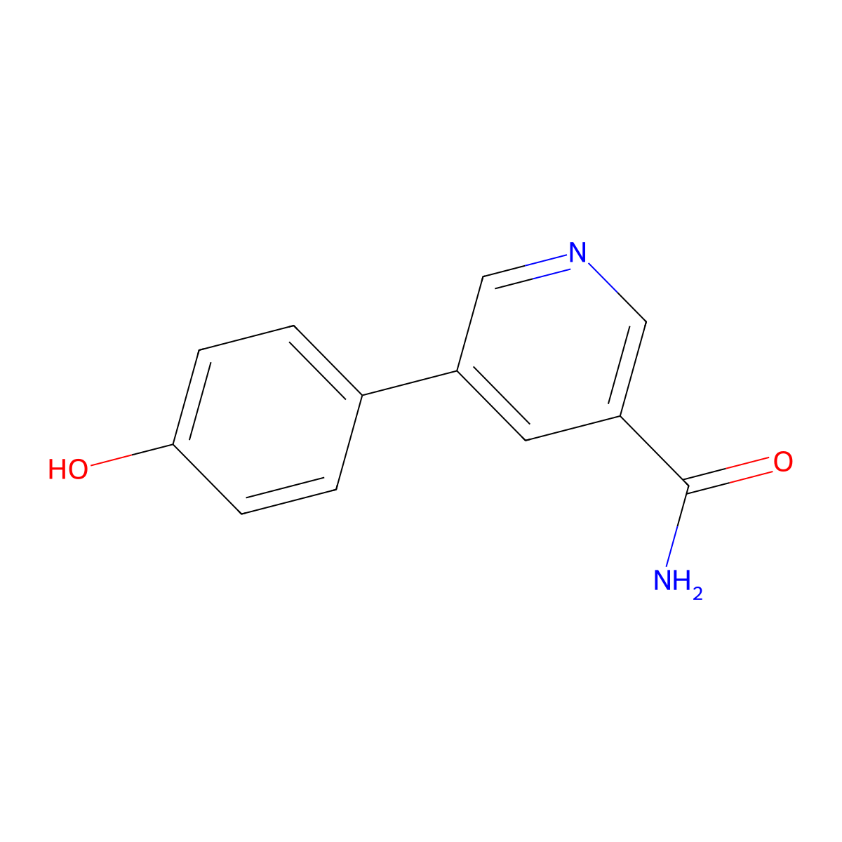 5-(4-Hydroxyphenyl)pyridine-3-carboxamide molecular structure, CAS 1007578-45-1