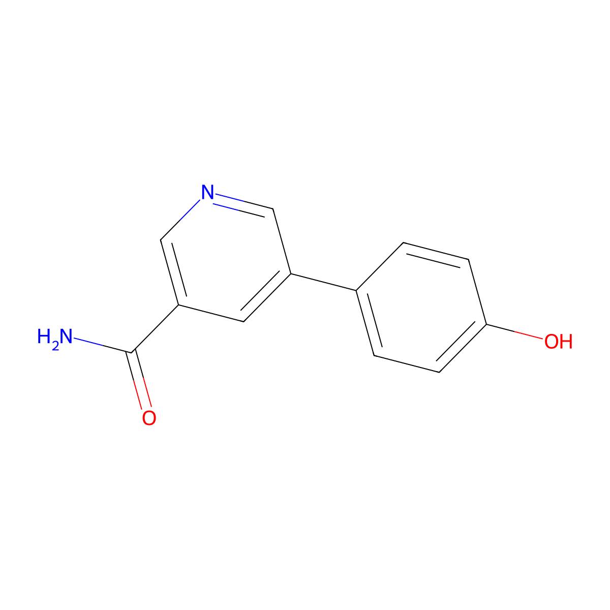 5-(4-Hydroxyphenyl)pyridine-3-carboxamide molecular structure, CAS 1007578-45-1