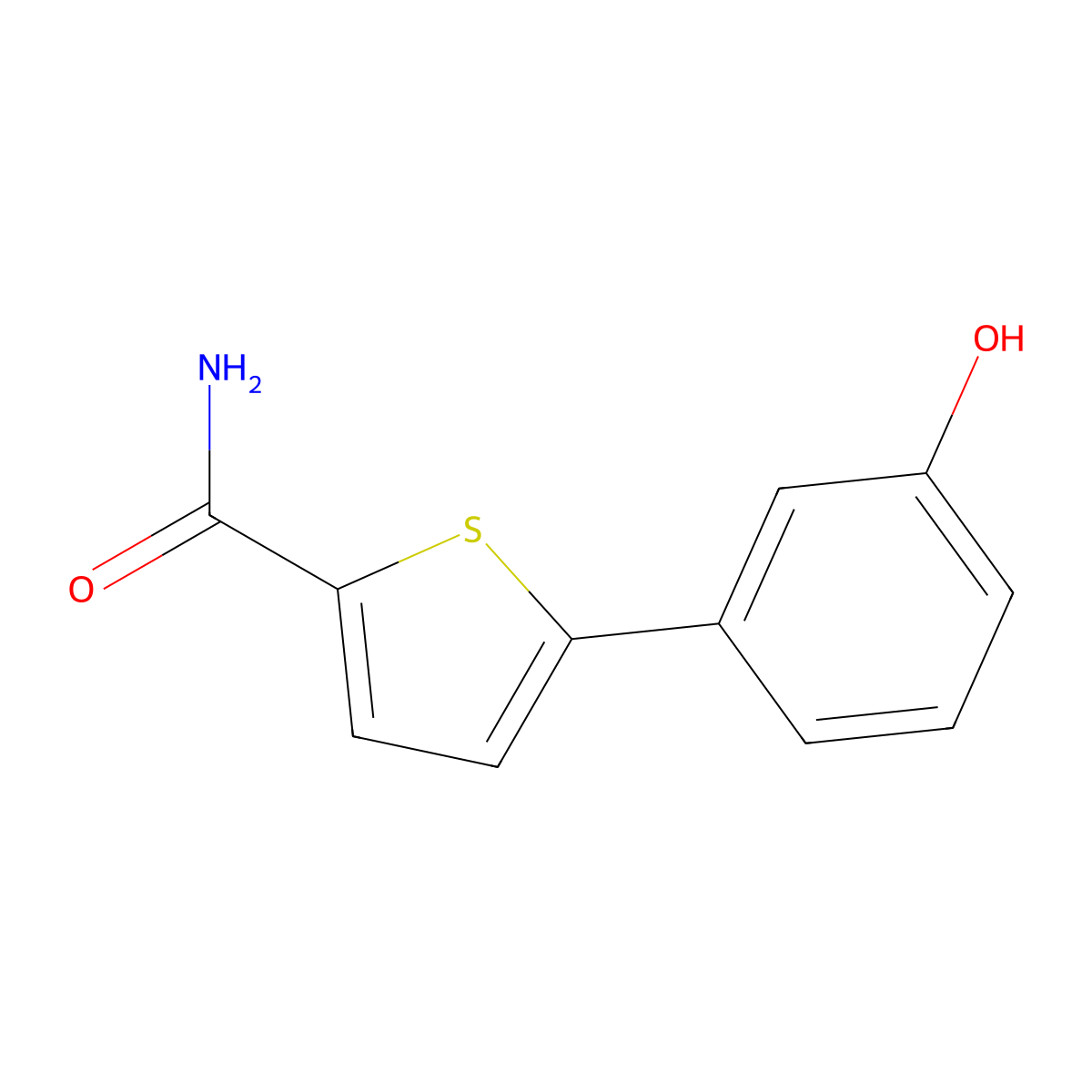 5-(3-Hydroxyphenyl)-2-thiophenecarboxamide molecular structure, CAS 1007578-72-4