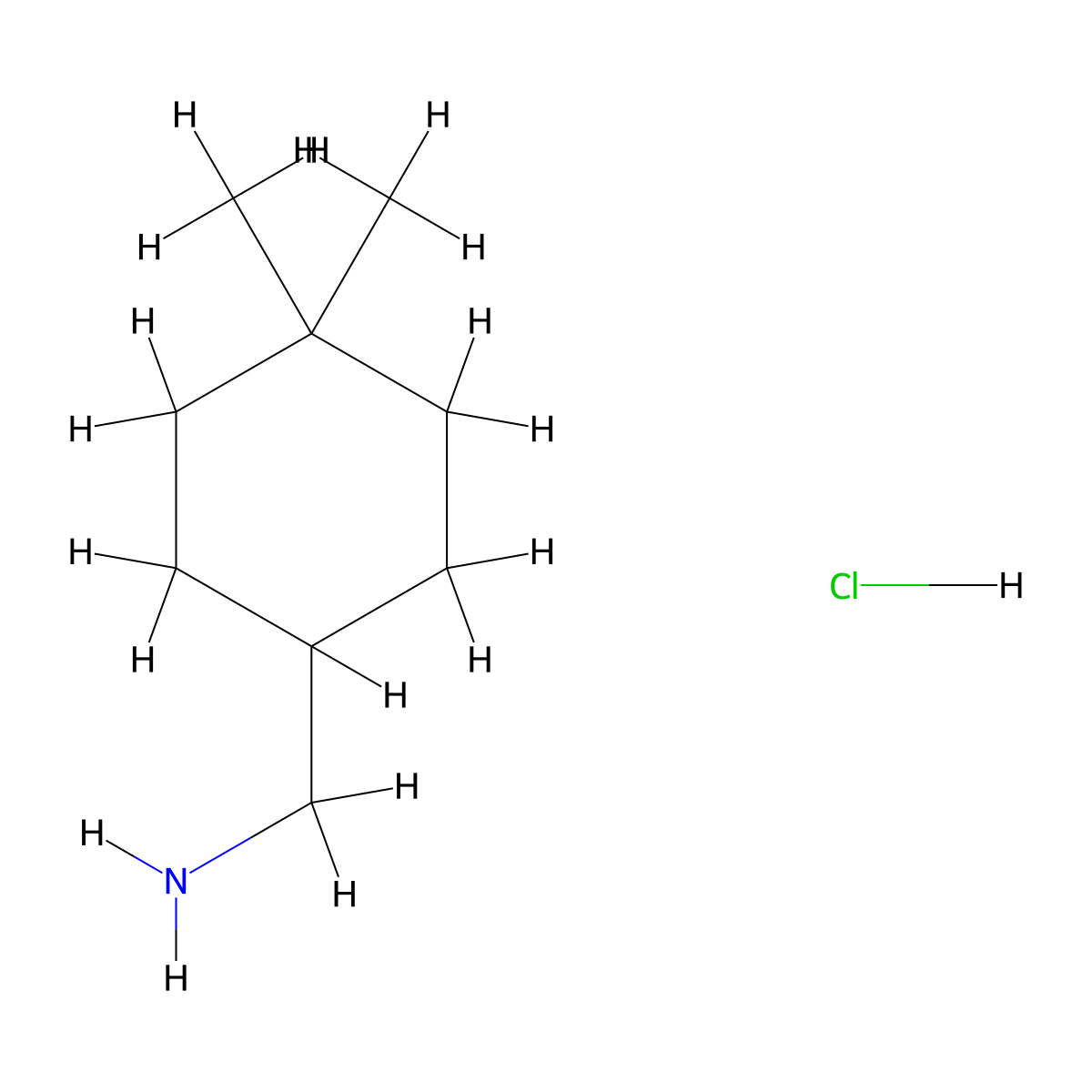 (4,4-Dimethylcyclohexyl)methanamine hydrochloride molecular structure, CAS 1007578-77-9