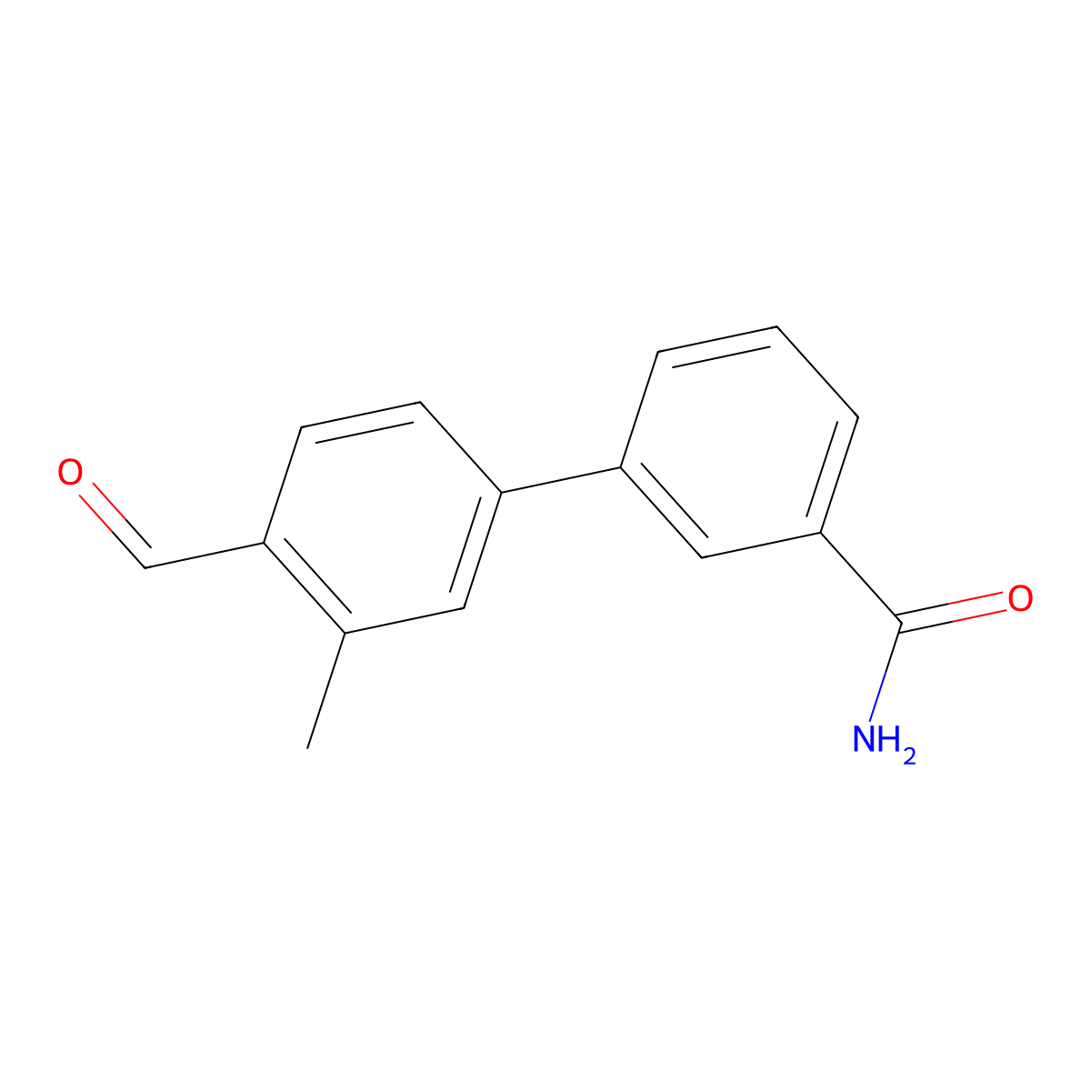 4'-Formyl-3'-methyl[1,1'-biphenyl]-3-carboxamide molecular structure, CAS 1007579-84-1