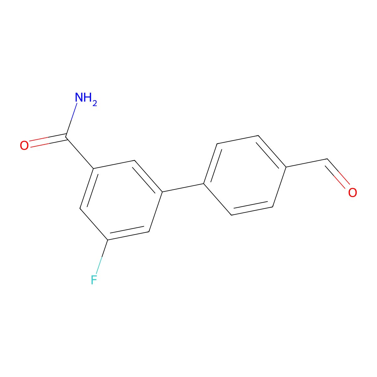 5-Fluoro-4'-formyl-[1,1'-biphenyl]-3-carboxamide molecular structure, CAS 1007580-18-8