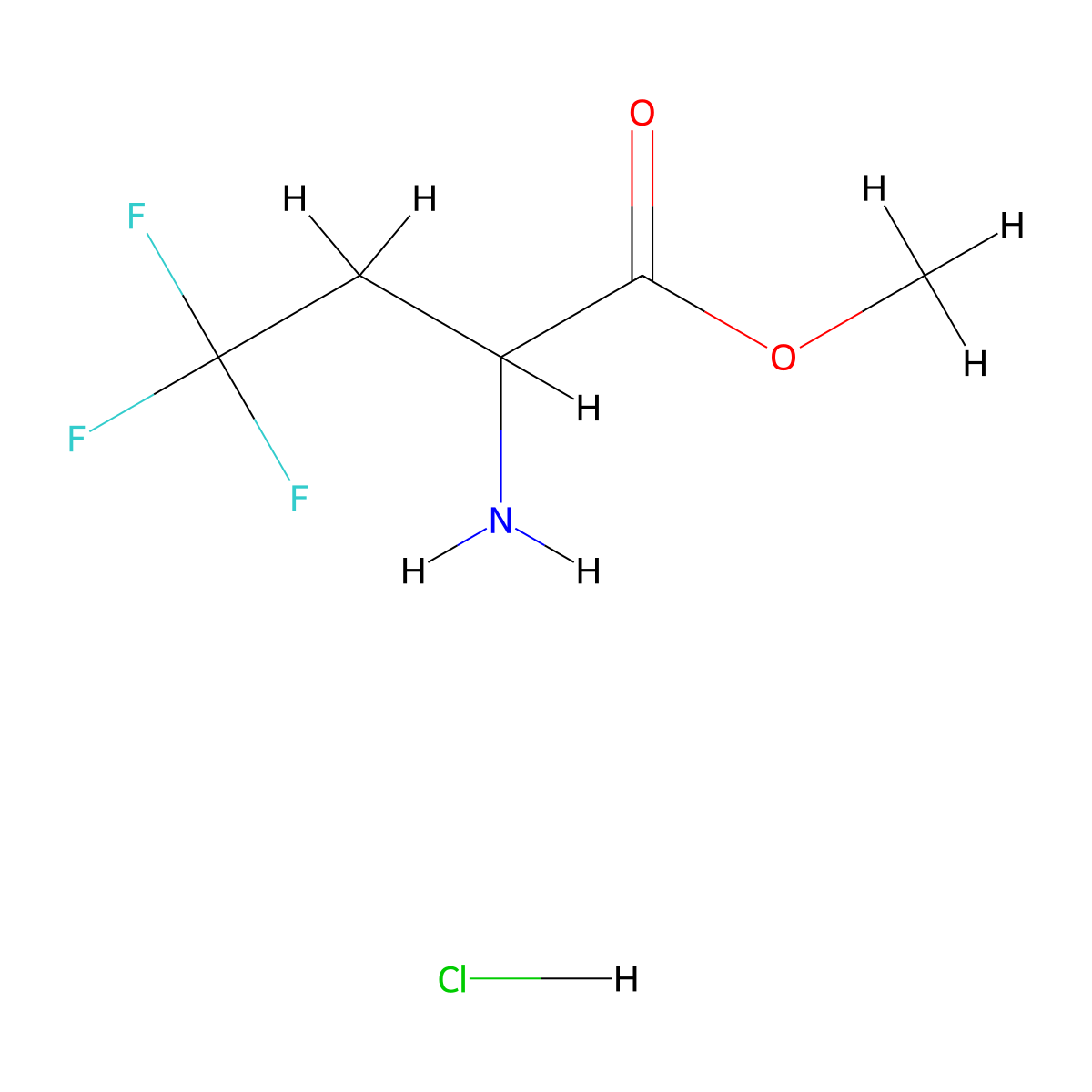 Methyl 2-amino-4,4,4-trifluorobutanoate hydrochloride molecular structure, CAS 1007583-54-1