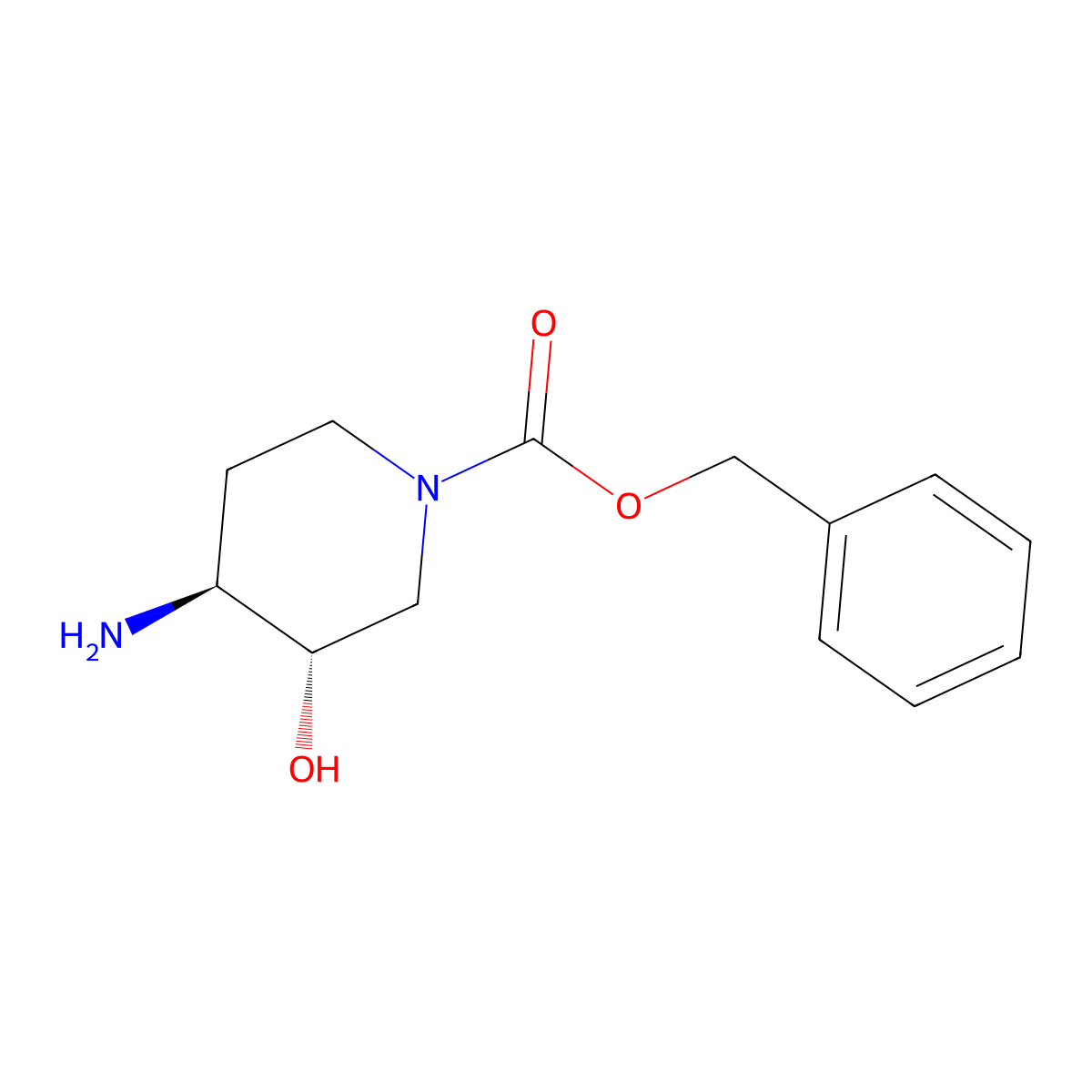 (3S,4S)-benzyl 4-amino-3-hydroxypiperidine-1-carboxylate molecular structure, CAS 1007596-63-5