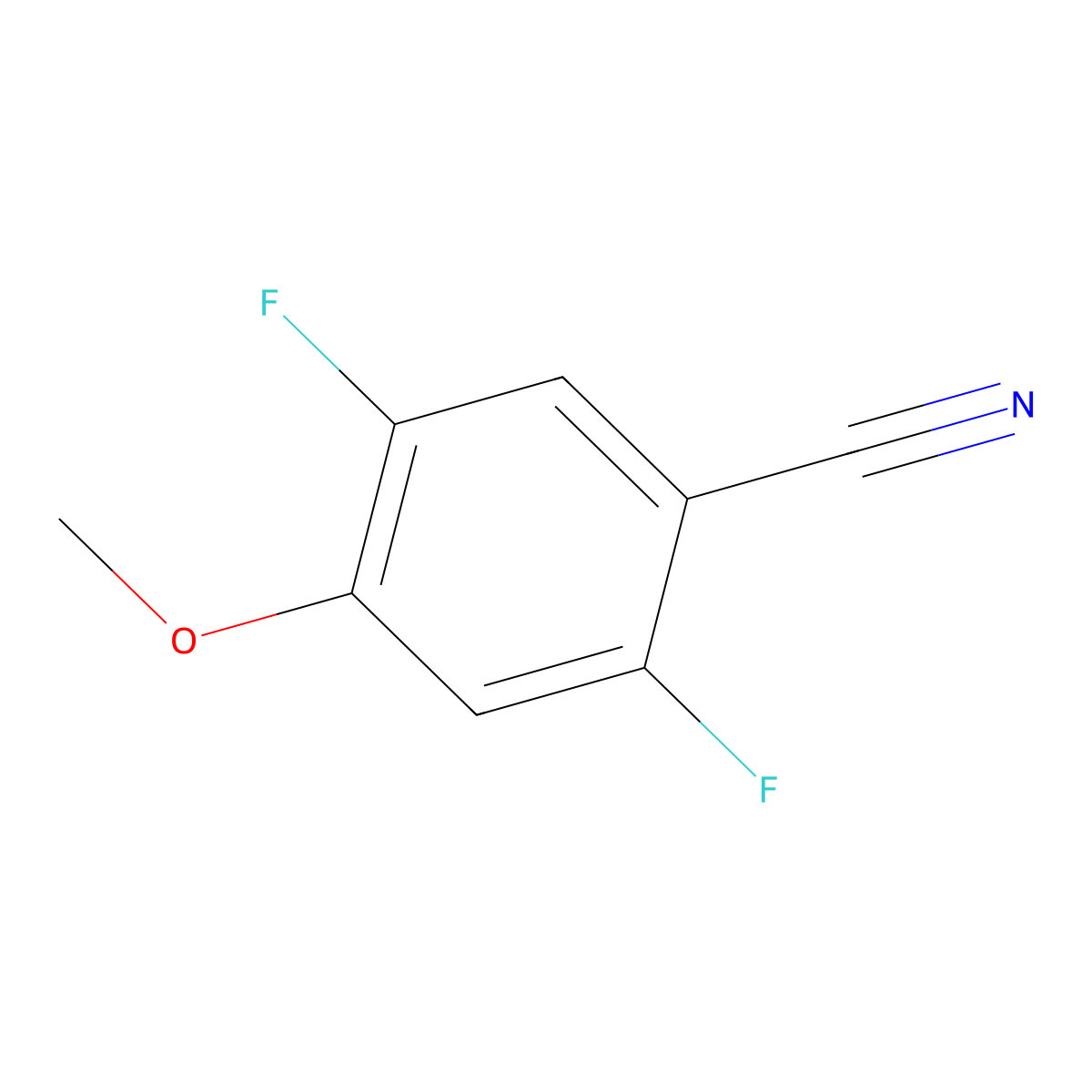 2,5-Difluoro-4-methoxybenzonitrile molecular structure, CAS 1007605-44-8