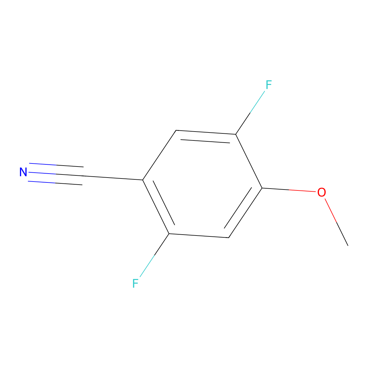 2,5-Difluoro-4-methoxybenzonitrile molecular structure, CAS 1007605-44-8
