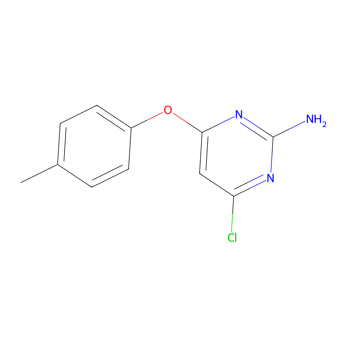 4-Chloro-6-(4-methylphenoxy)pyrimidin-2-amine molecular structure, CAS 100763-72-2