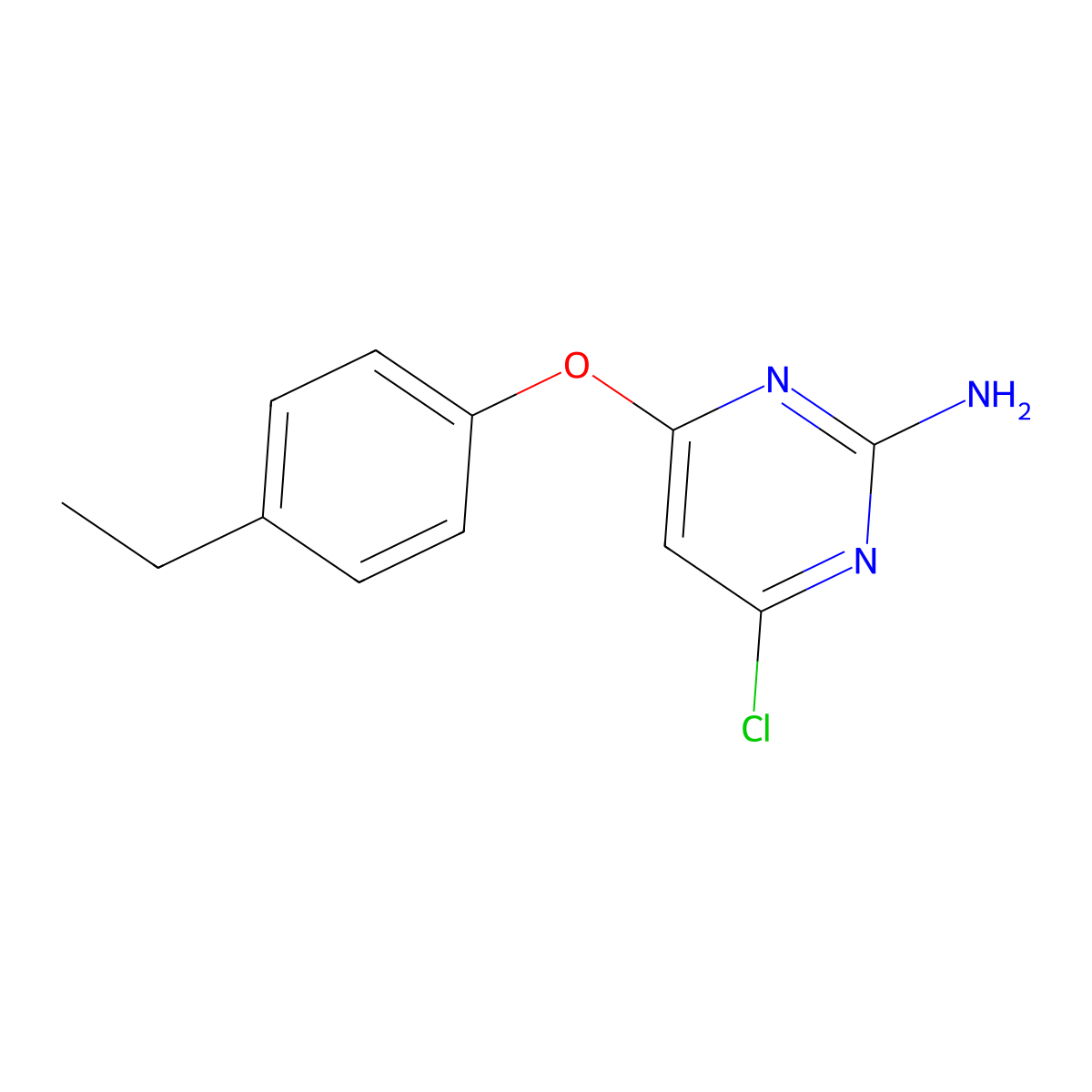 2-Amino-4-(p-ethylphenoxy)-6-chloropyrimidine molecular structure, CAS 100763-77-7