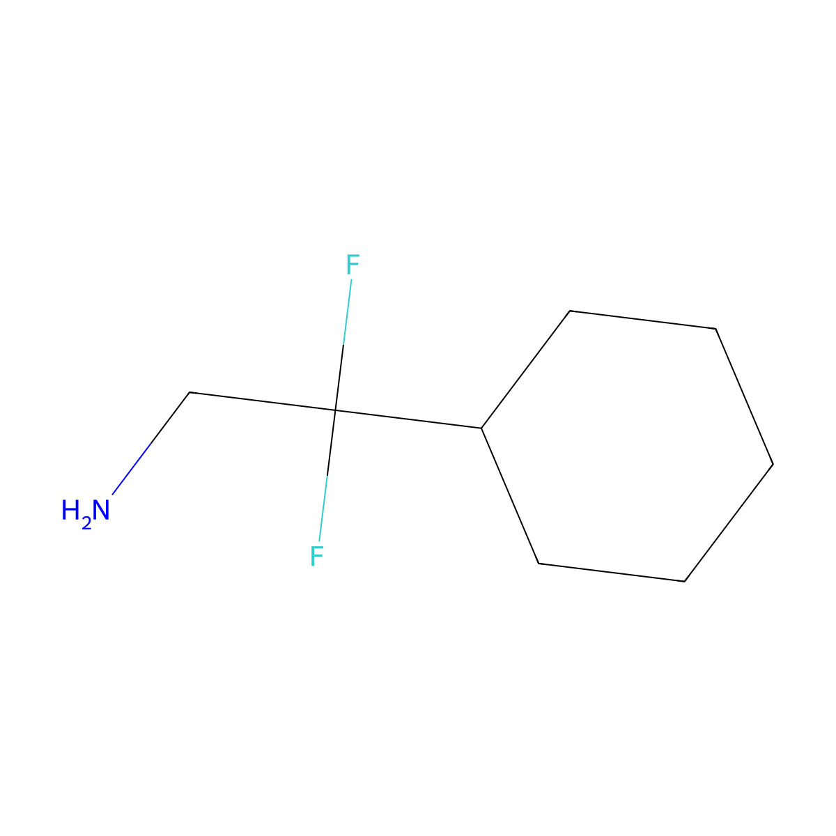 2-Cyclohexyl-2,2-difluoroethanamine molecular structure, CAS 1007631-52-8
