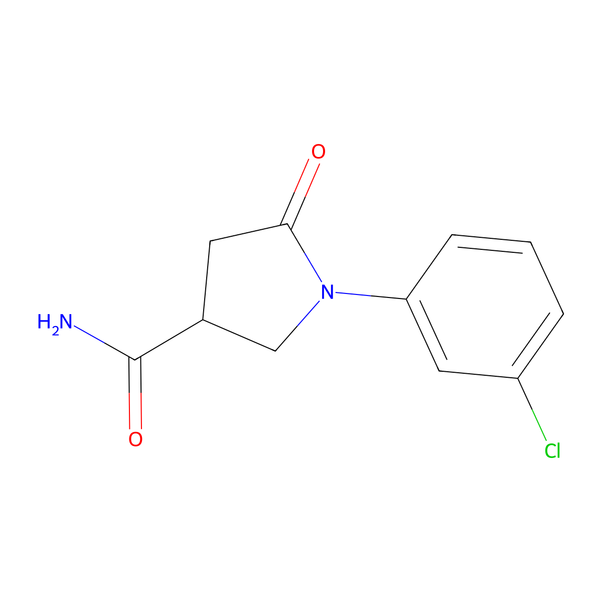 1-(3-Chlorophenyl)-5-oxopyrrolidine-3-carboxamide molecular structure, CAS 1007632-58-7