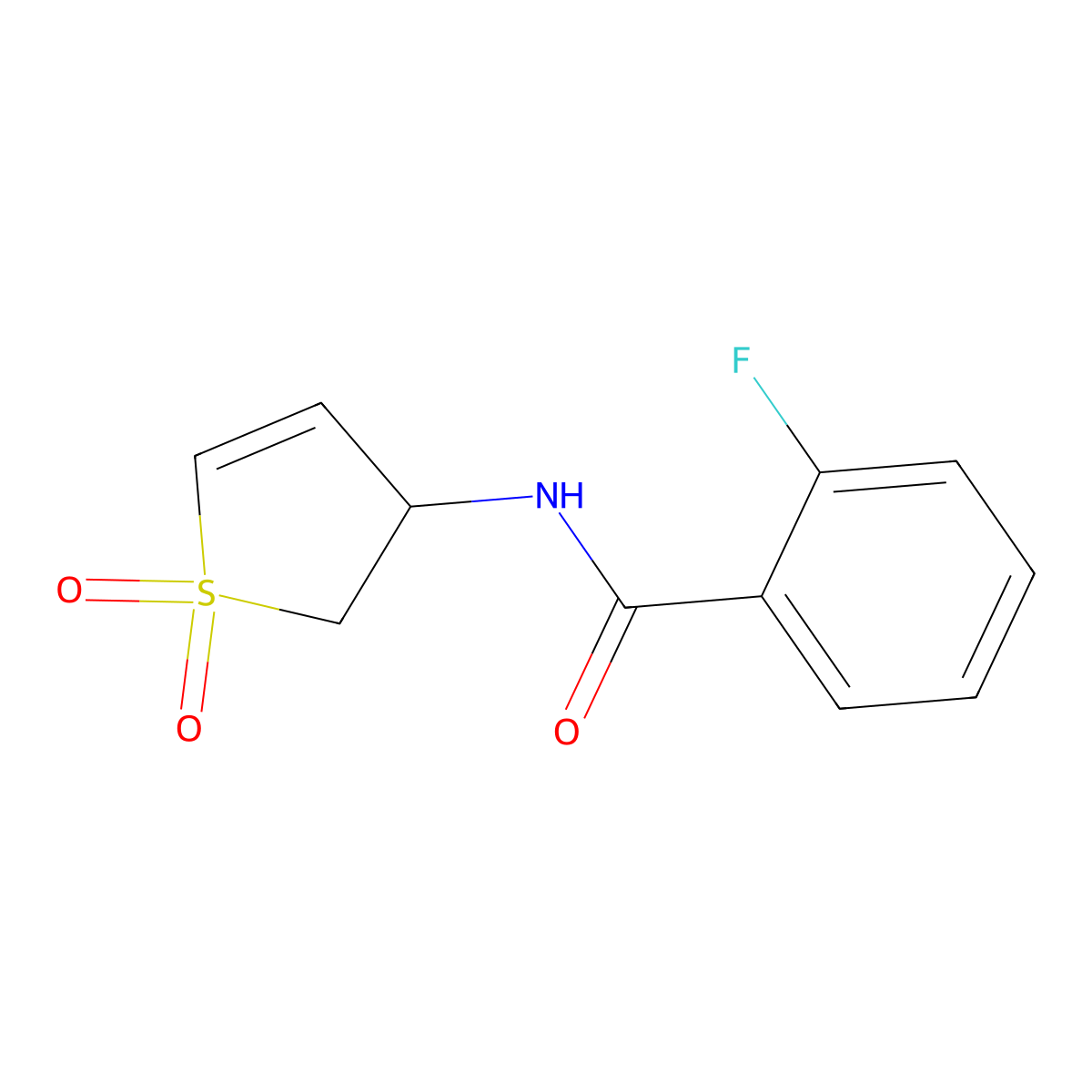 N-(2,3-Dihydro-1,1-dioxido-3-thienyl)-2-fluorobenzamide molecular structure, CAS 1007632-59-8