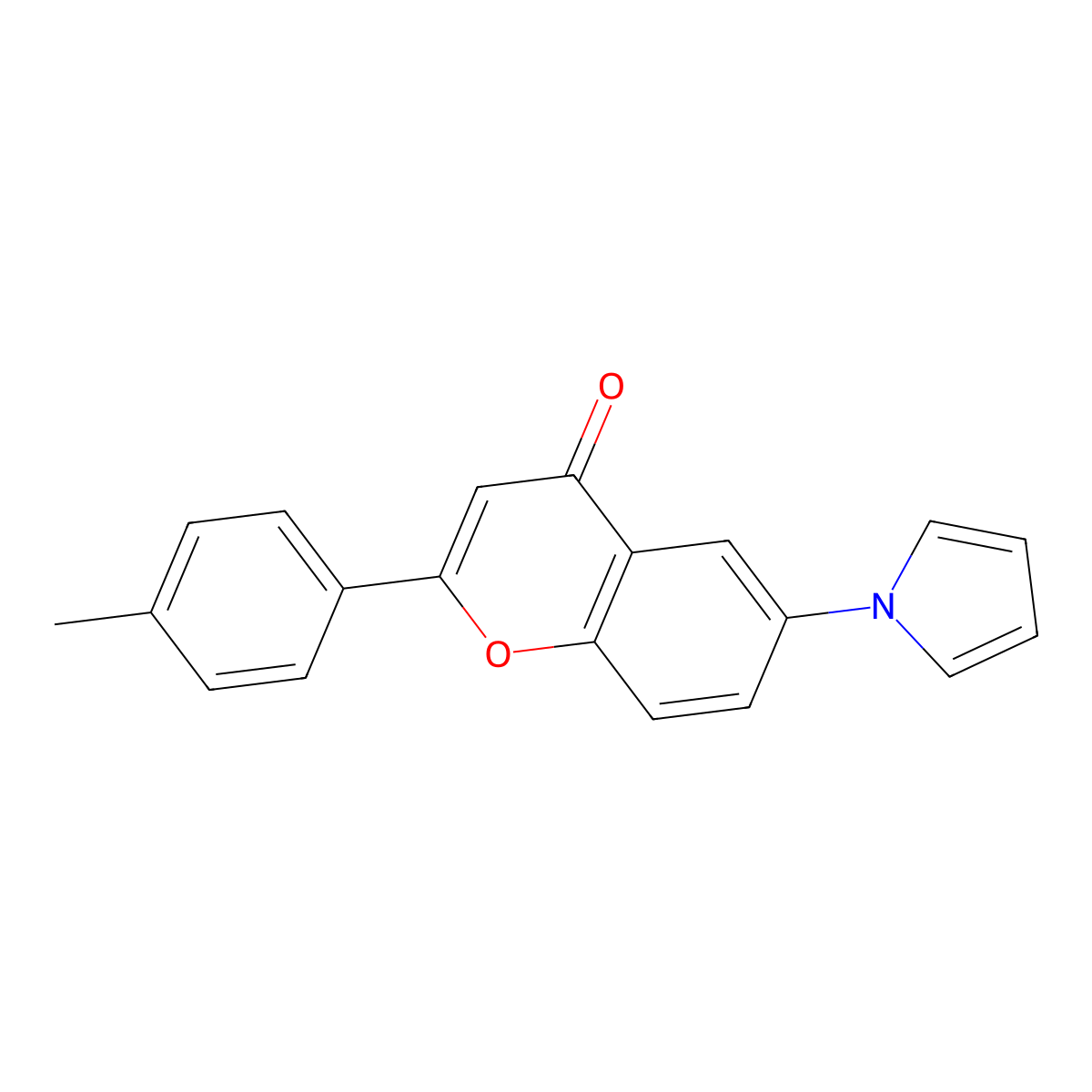 2-(4-methylphenyl)-6-(1H-pyrrol-1-yl)-4H-chromen-4-one molecular structure, CAS 1007635-51-9