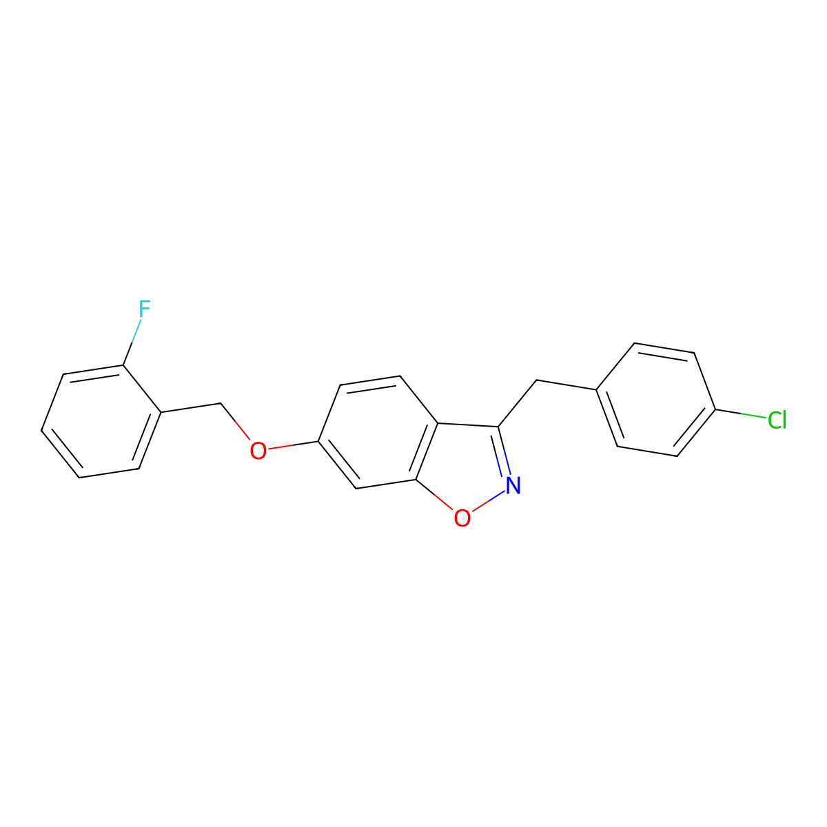 3-(4-Chlorobenzyl)-6-[(2-fluorobenzyl)oxy]-1,2-benzoxazole molecular structure, CAS 1007635-59-7