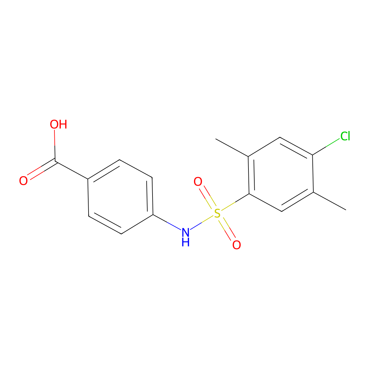 4-{[(4-Chloro-2,5-dimethylphenyl)sulfonyl]amino}benzoic acid molecular structure, CAS 1007645-04-6