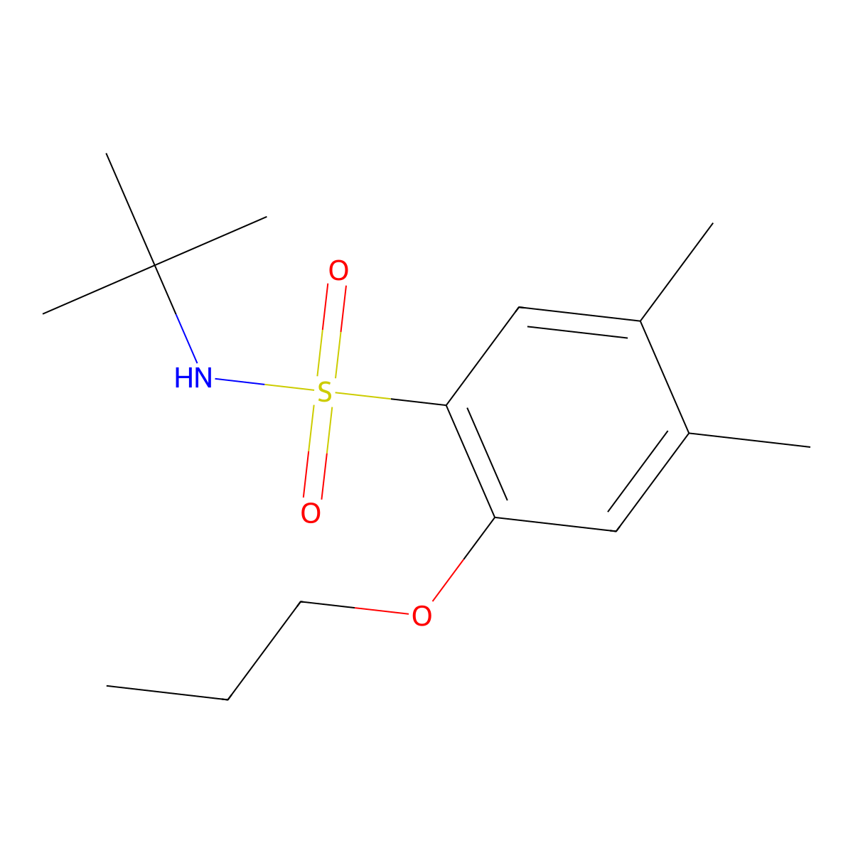 (Tert-butyl)[(4,5-dimethyl-2-propoxyphenyl)sulfonyl]amine molecular structure, CAS 1007645-24-0