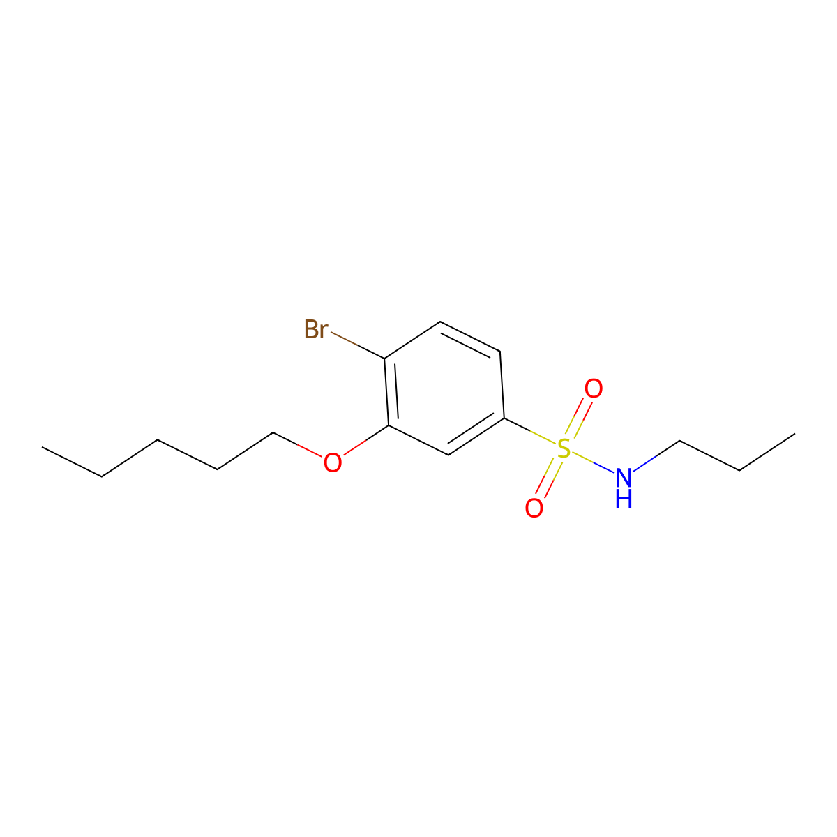 [(4-Bromo-3-pentyloxyphenyl)sulfonyl]propylamine molecular structure, CAS 1007645-39-7