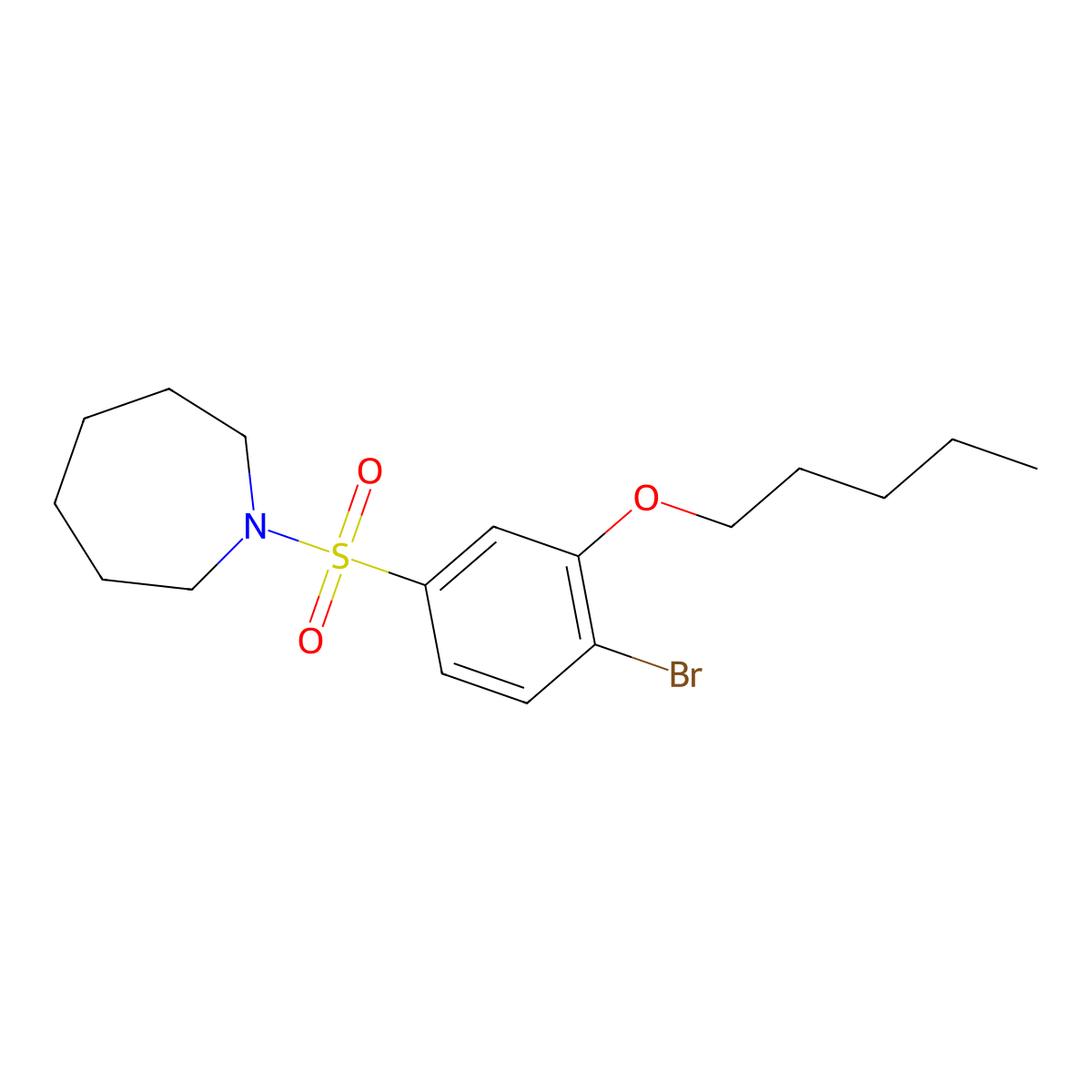 1-[4-Bromo-3-(pentyloxy)benzenesulfonyl]azepane molecular structure, CAS 1007645-49-9