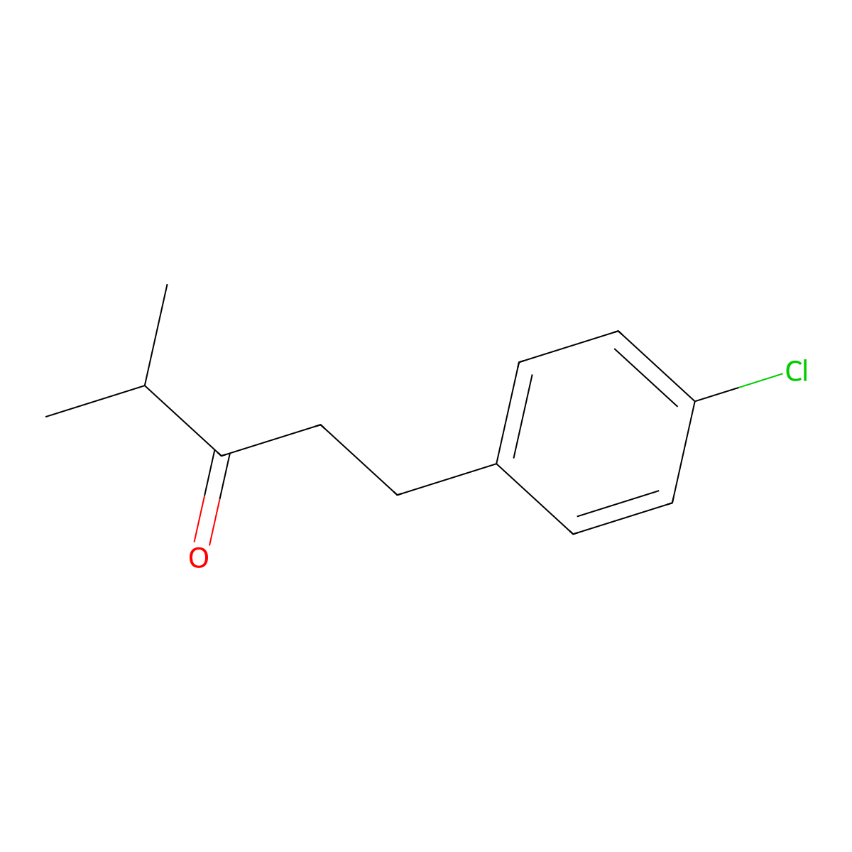 1-(4-Chlorophenyl)-4-methylpentan-3-one molecular structure, CAS 100765-42-2