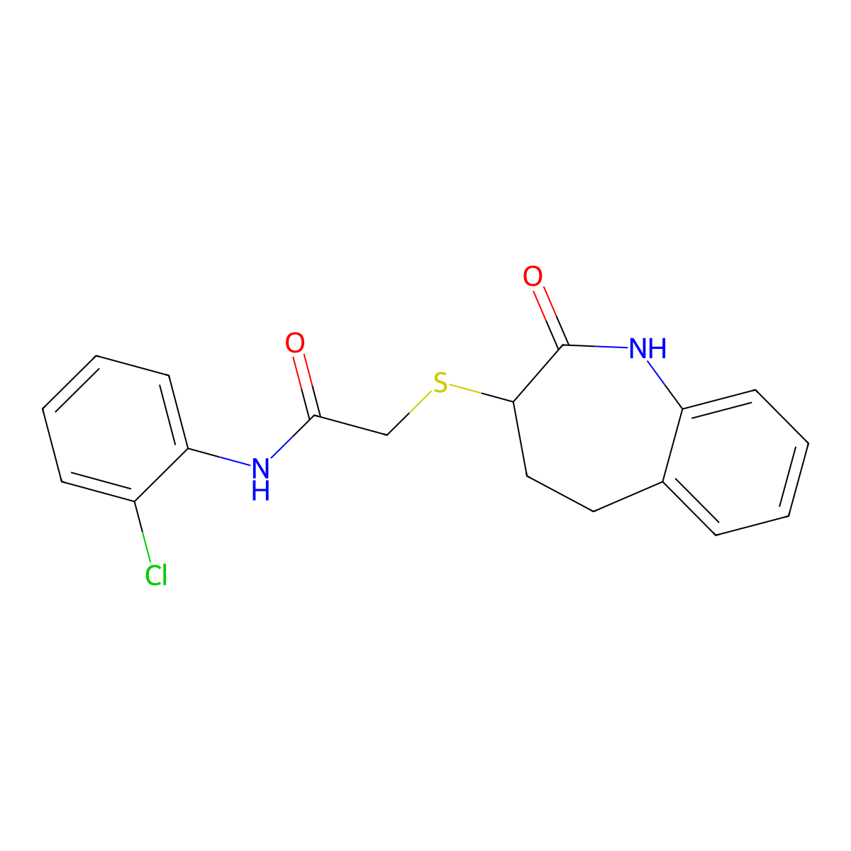N-(2-chlorophenyl)-2-[(2-hydroxy-4,5-dihydro-3H-1-benzazepin-3-yl)sulfanyl]acetamide molecular structure, CAS 1007652-20-1