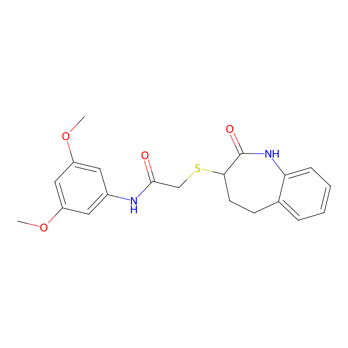 N-(3,5-dimethoxyphenyl)-2-[(2-hydroxy-4,5-dihydro-3H-1-benzazepin-3-yl)sulfanyl]acetamide molecular structure, CAS 1007652-35-8