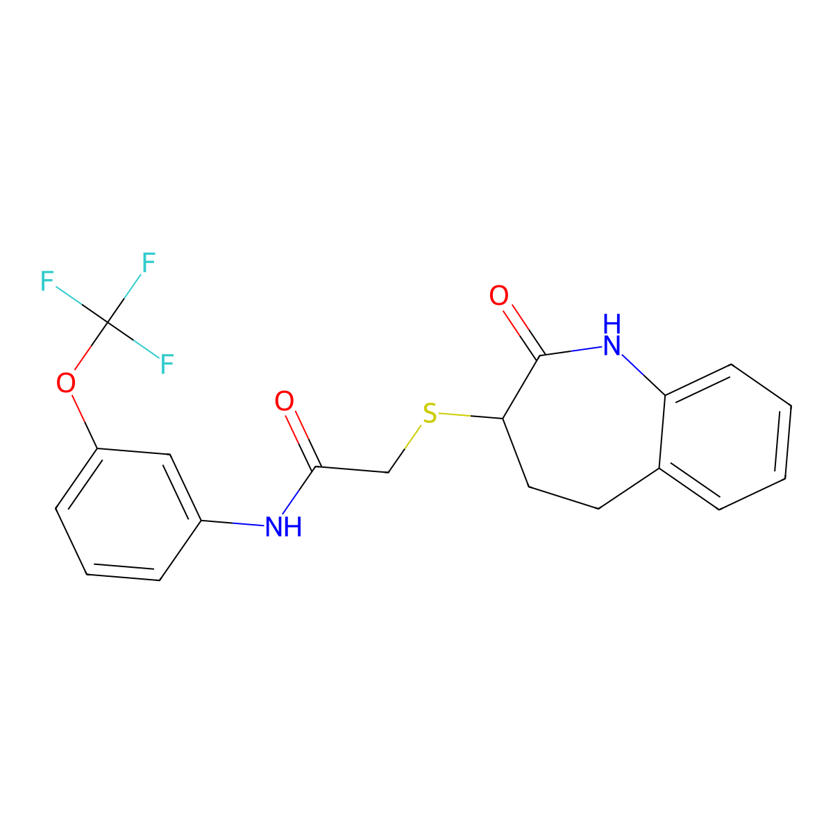 2-[(2-hydroxy-4,5-dihydro-3H-1-benzazepin-3-yl)sulfanyl]-N-[3-(trifluoromethoxy)phenyl]acetamide molecular structure, CAS 1007652-50-7