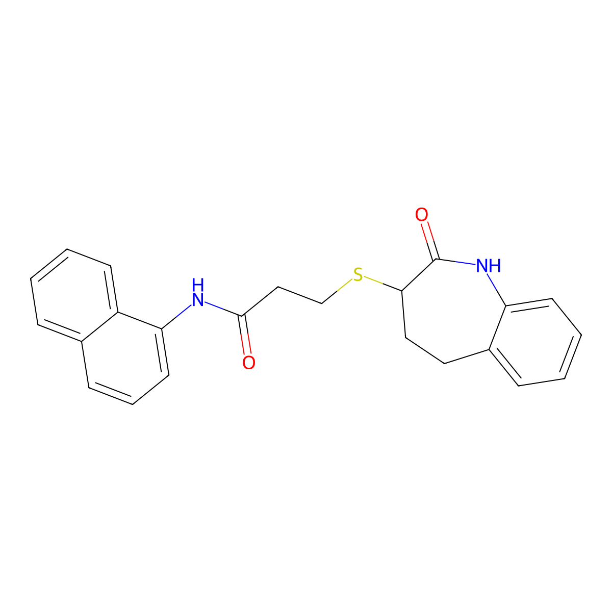 3-[(2-hydroxy-4,5-dihydro-3H-1-benzazepin-3-yl)sulfanyl]-N-(naphthalen-1-yl)propanamide molecular structure, CAS 1007652-55-2