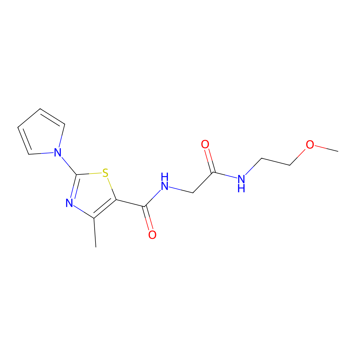 N-{2-[(2-methoxyethyl)amino]-2-oxoethyl}-4-methyl-2-(1H-pyrrol-1-yl)-1,3-thiazole-5-carboxamide molecular structure, CAS 1007652-91-6