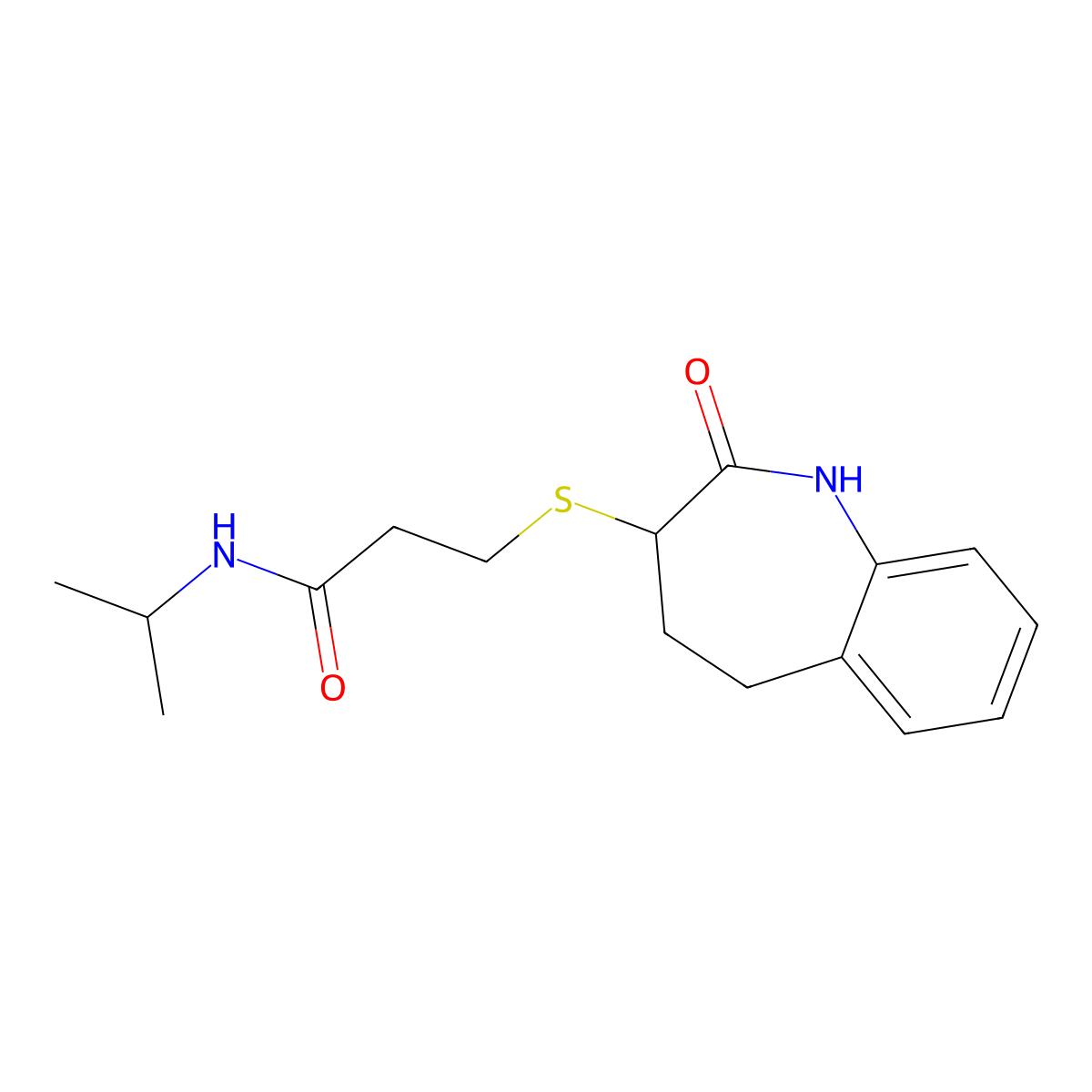 3-[(2-hydroxy-4,5-dihydro-3H-1-benzazepin-3-yl)sulfanyl]-N-(propan-2-yl)propanamide molecular structure, CAS 1007653-76-0