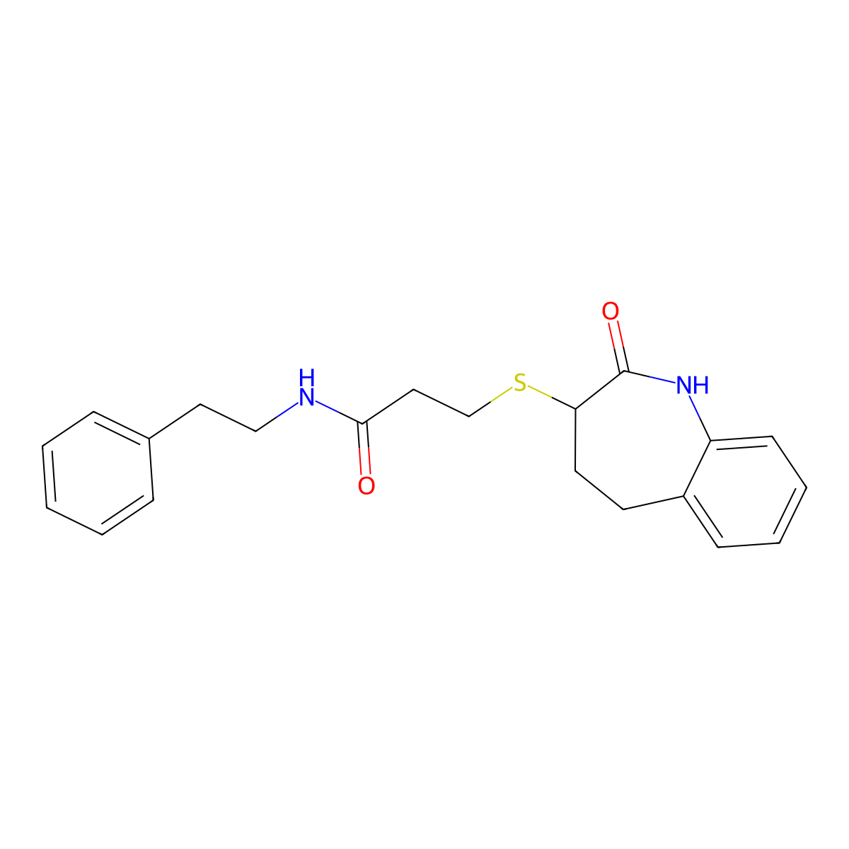 3-[(2-hydroxy-4,5-dihydro-3H-1-benzazepin-3-yl)sulfanyl]-N-(2-phenylethyl)propanamide molecular structure, CAS 1007653-80-6