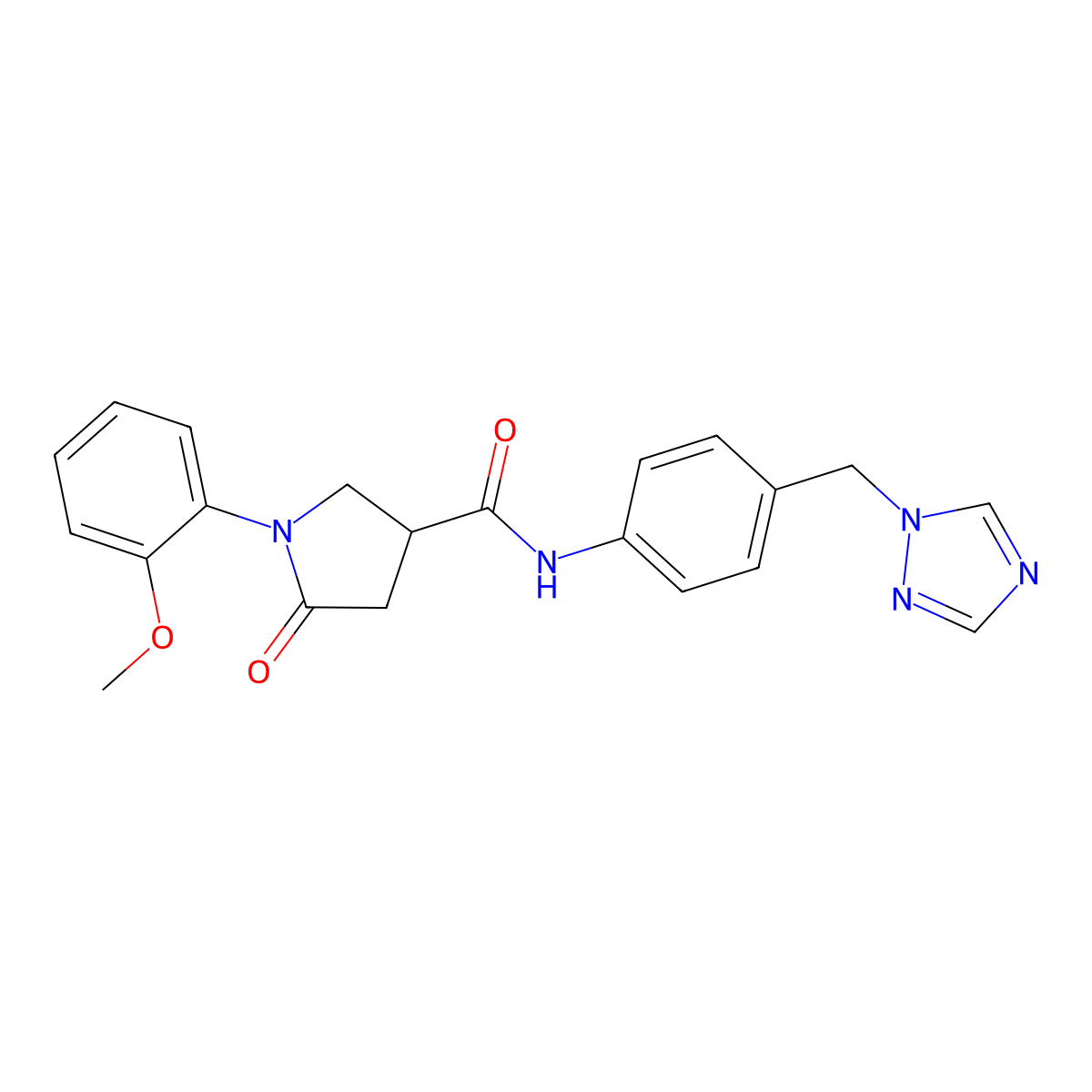 1-(2-methoxyphenyl)-5-oxo-N-[4-(1H-1,2,4-triazol-1-ylmethyl)phenyl]pyrrolidine-3-carboxamide molecular structure, CAS 1007653-88-4