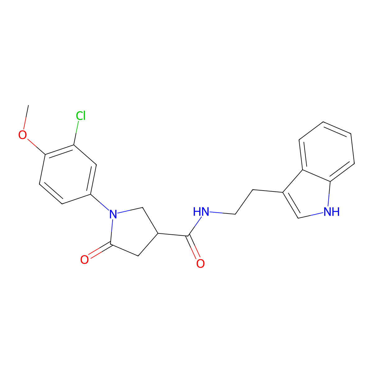 1-(3-chloro-4-methoxyphenyl)-N-[2-(1H-indol-3-yl)ethyl]-5-oxopyrrolidine-3-carboxamide molecular structure, CAS 1007654-07-0