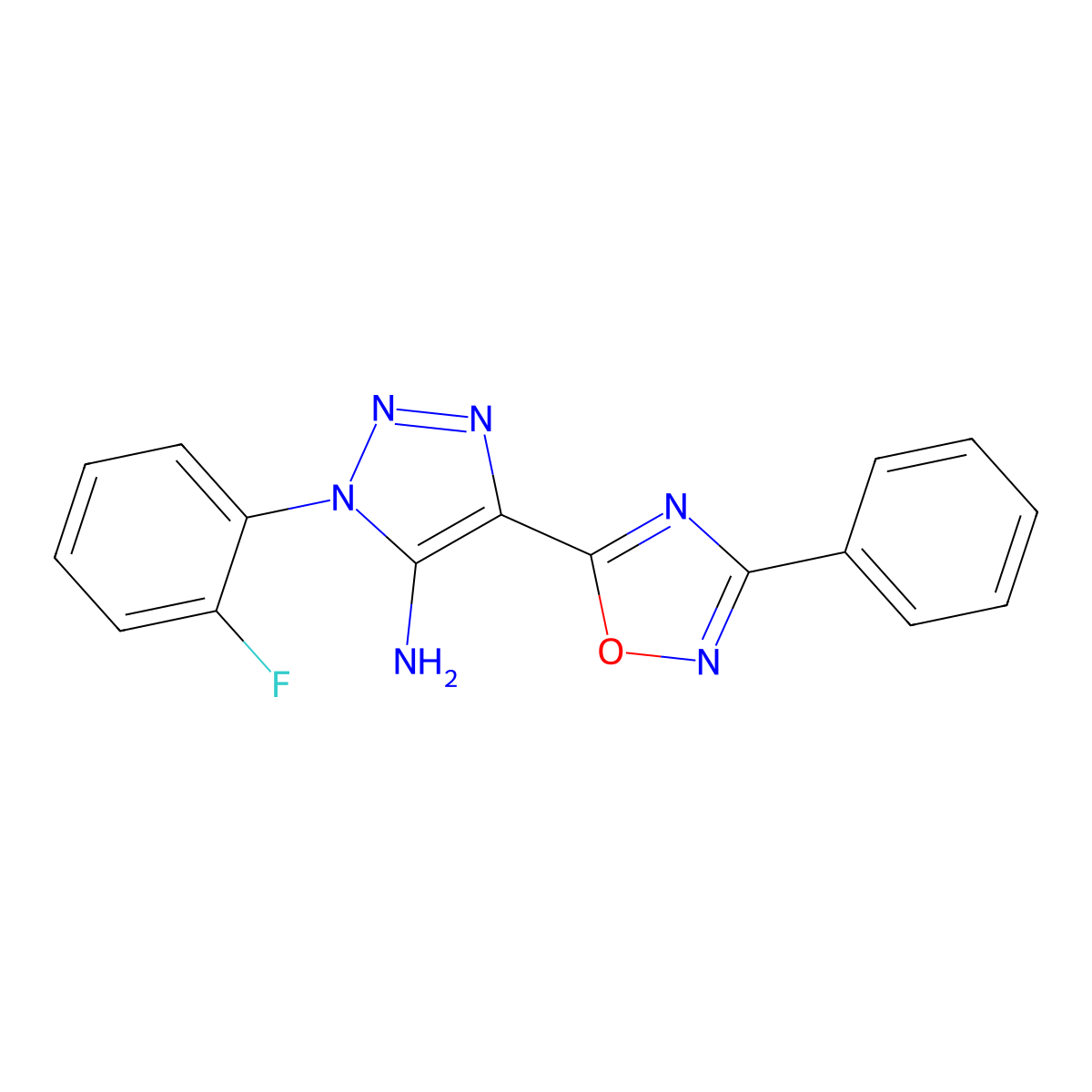 1-(2-fluorophenyl)-4-(3-phenyl-1,2,4-oxadiazol-5-yl)-1H-1,2,3-triazol-5-amine molecular structure, CAS 1007654-16-1