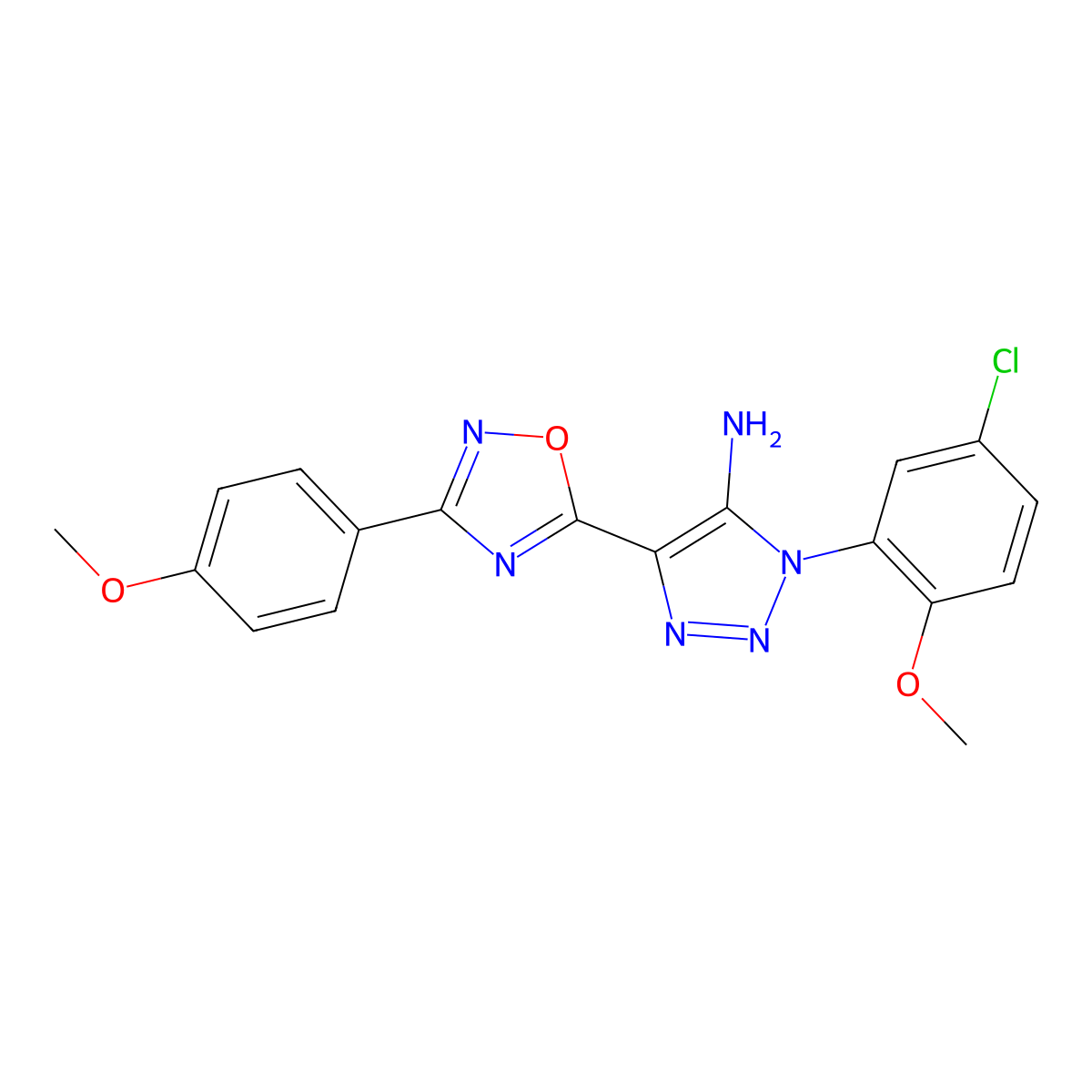 1-(5-chloro-2-methoxyphenyl)-4-[3-(4-methoxyphenyl)-1,2,4-oxadiazol-5-yl]-1H-1,2,3-triazol-5-amine molecular structure, CAS 1007654-26-3