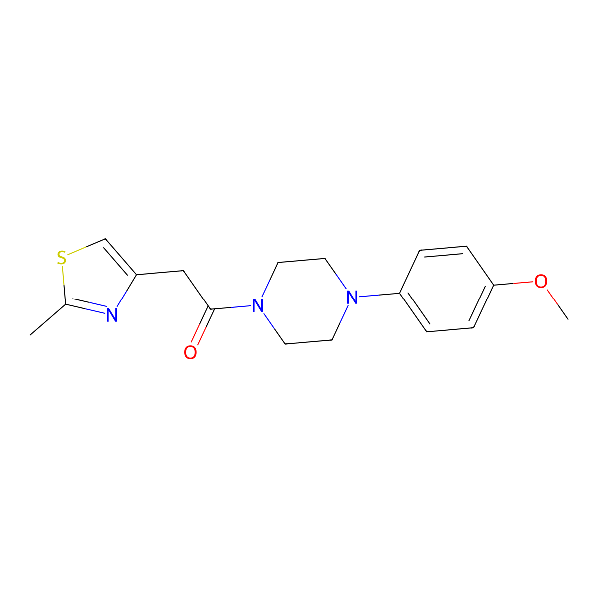 1-[4-(4-Methoxyphenyl)piperazin-1-yl]-2-(2-methyl-1,3-thiazol-4-yl)ethanone molecular structure, CAS 1007654-57-0