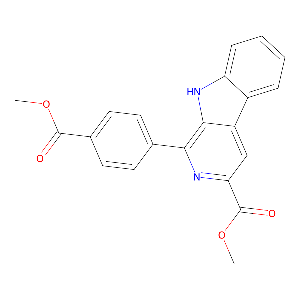 Methyl 1-[4-(methoxycarbonyl)phenyl]-9H-pyrido[3,4-B]indole-3-carboxylate molecular structure, CAS 1007655-58-4