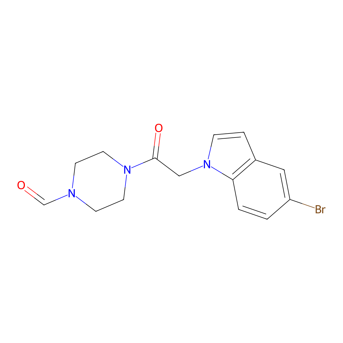 4-[(5-bromo-1H-indol-1-yl)acetyl]piperazine-1-carbaldehyde molecular structure, CAS 1007656-09-8