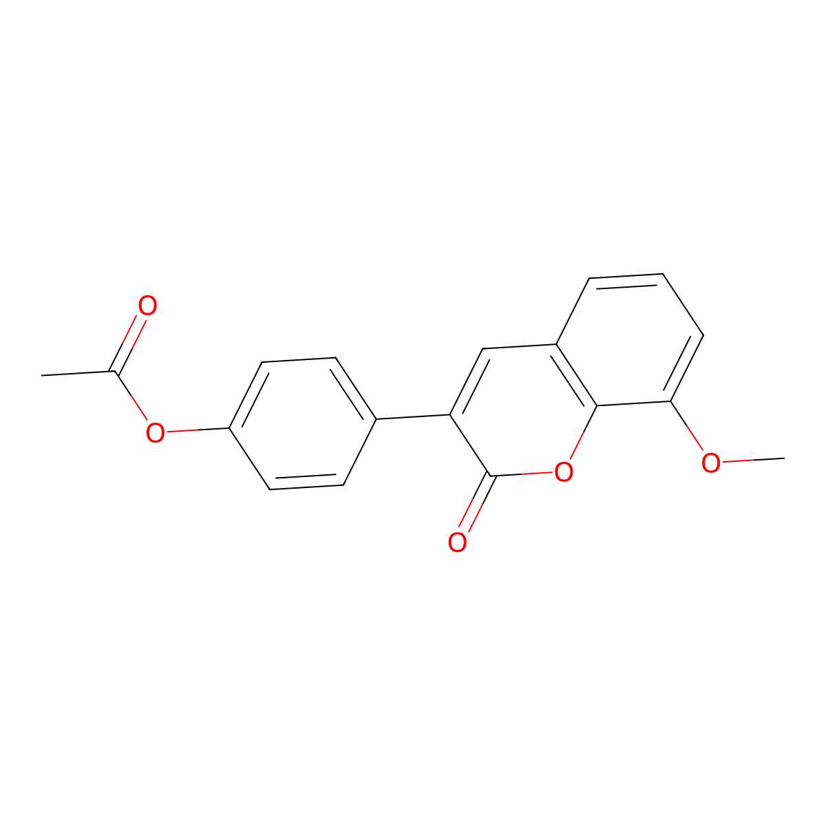 4-(8-methoxy-2-oxo-2H-chromen-3-yl)phenyl acetate molecular structure, CAS 1007656-34-9