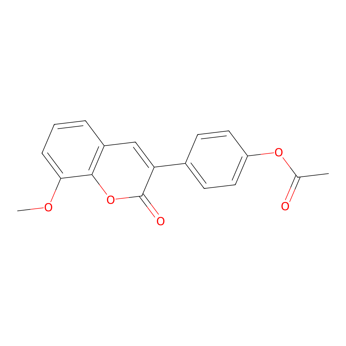 4-(8-methoxy-2-oxo-2H-chromen-3-yl)phenyl acetate molecular structure, CAS 1007656-34-9