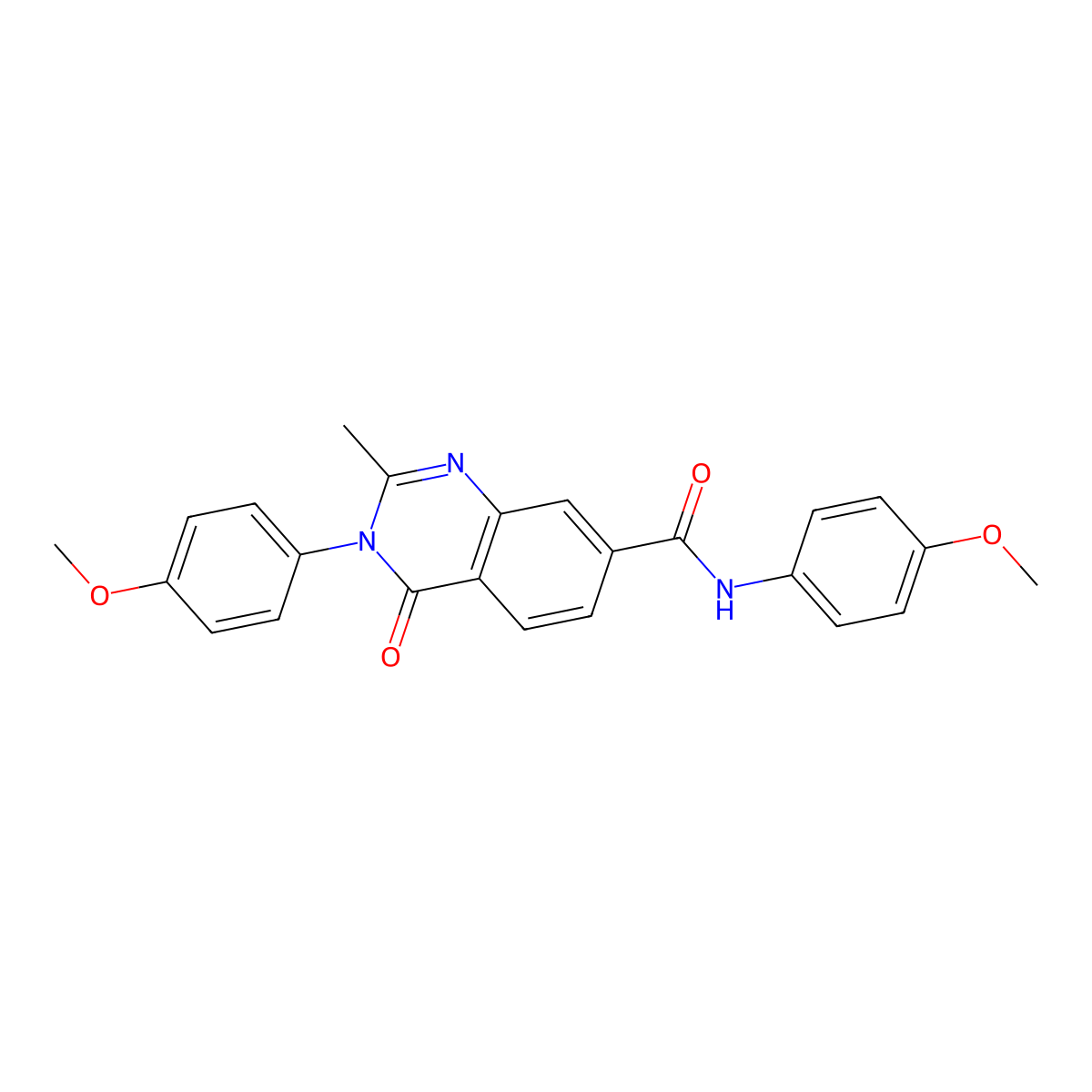 N,3-bis(4-methoxyphenyl)-2-methyl-4-oxo-3,4-dihydroquinazoline-7-carboxamide molecular structure, CAS 1007679-37-9