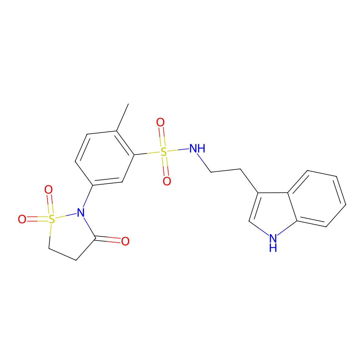 5-(1,1-dioxido-3-oxoisothiazolidin-2-yl)-N-[2-(1H-indol-3-yl)ethyl]-2-methylbenzenesulfonamide molecular structure, CAS 1007682-18-9
