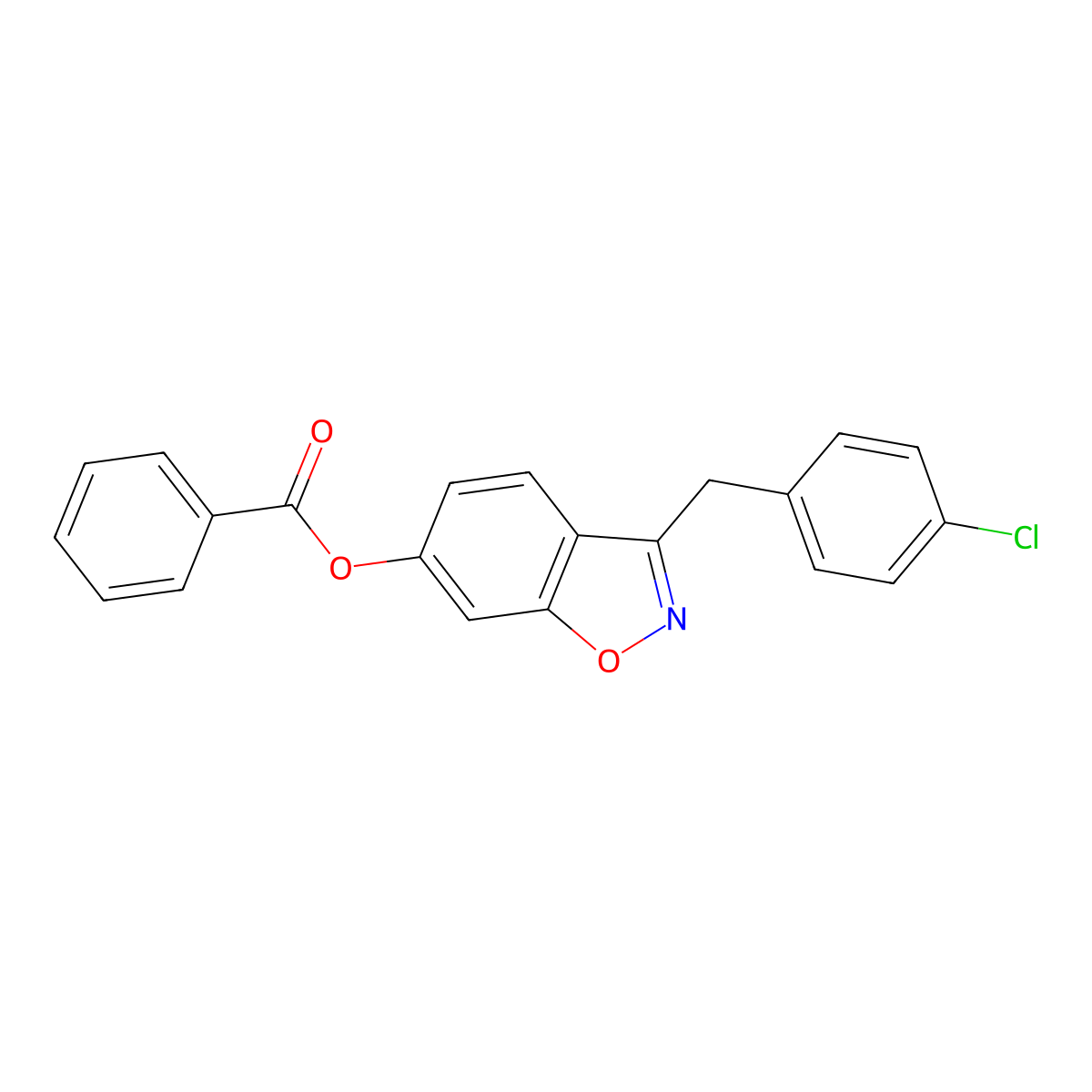 3-(4-Chlorobenzyl)-1,2-benzoxazol-6-yl benzoate molecular structure, CAS 1007684-25-4