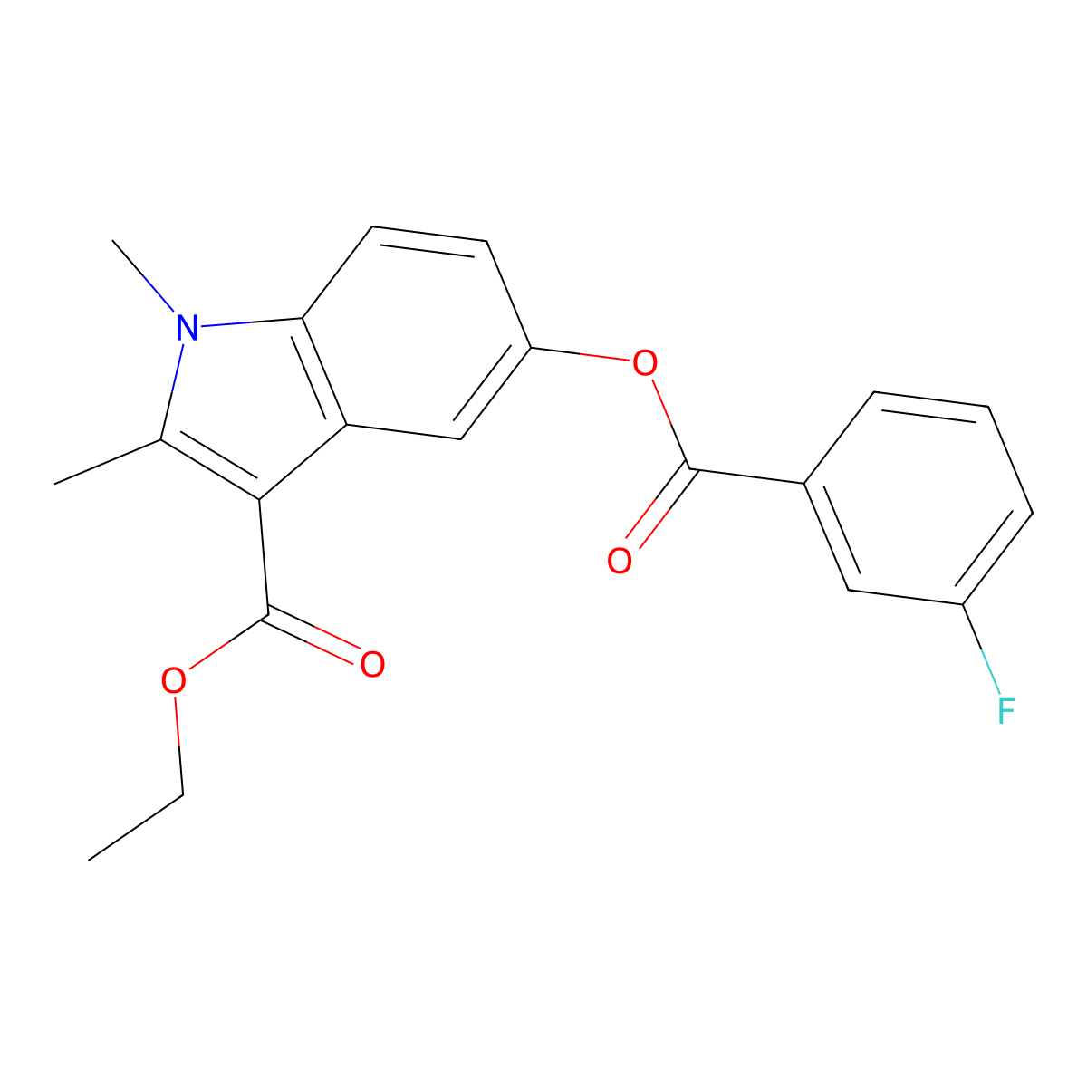 3-(Ethoxycarbonyl)-1,2-dimethylindol-5-yl 3-fluorobenzoate molecular structure, CAS 1007687-95-7