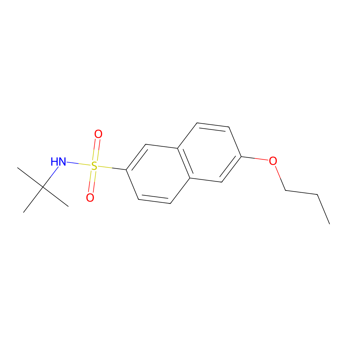 N-tert-butyl-6-propoxynaphthalene-2-sulfonamide molecular structure, CAS 1007688-30-3