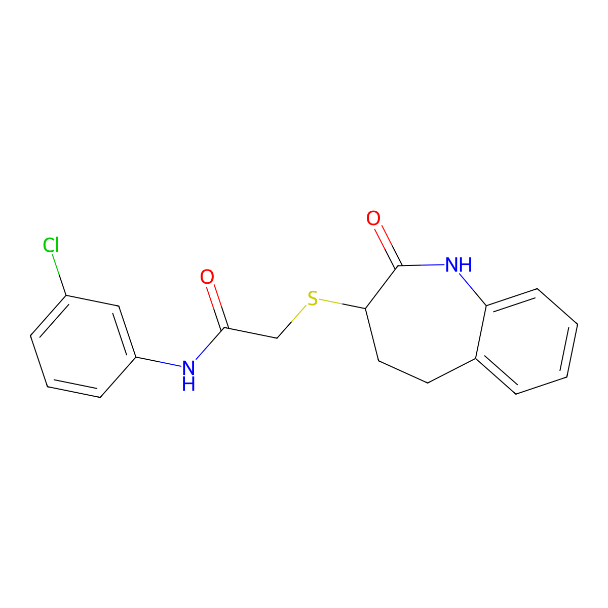 N-(3-chlorophenyl)-2-[(2-hydroxy-4,5-dihydro-3H-1-benzazepin-3-yl)sulfanyl]acetamide molecular structure, CAS 1007692-17-2