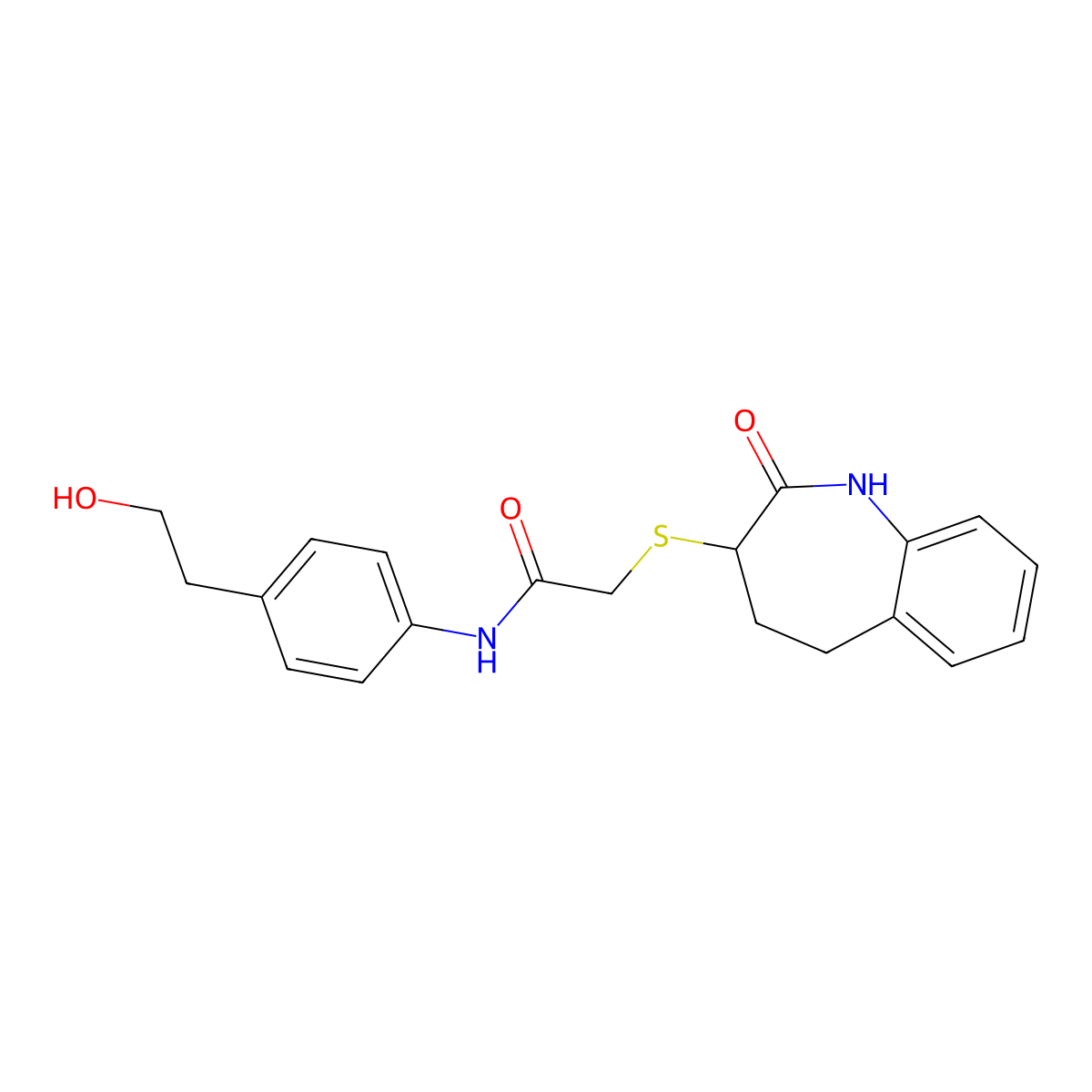 2-[(2-hydroxy-4,5-dihydro-3H-1-benzazepin-3-yl)sulfanyl]-N-[4-(2-hydroxyethyl)phenyl]acetamide molecular structure, CAS 1007692-21-8