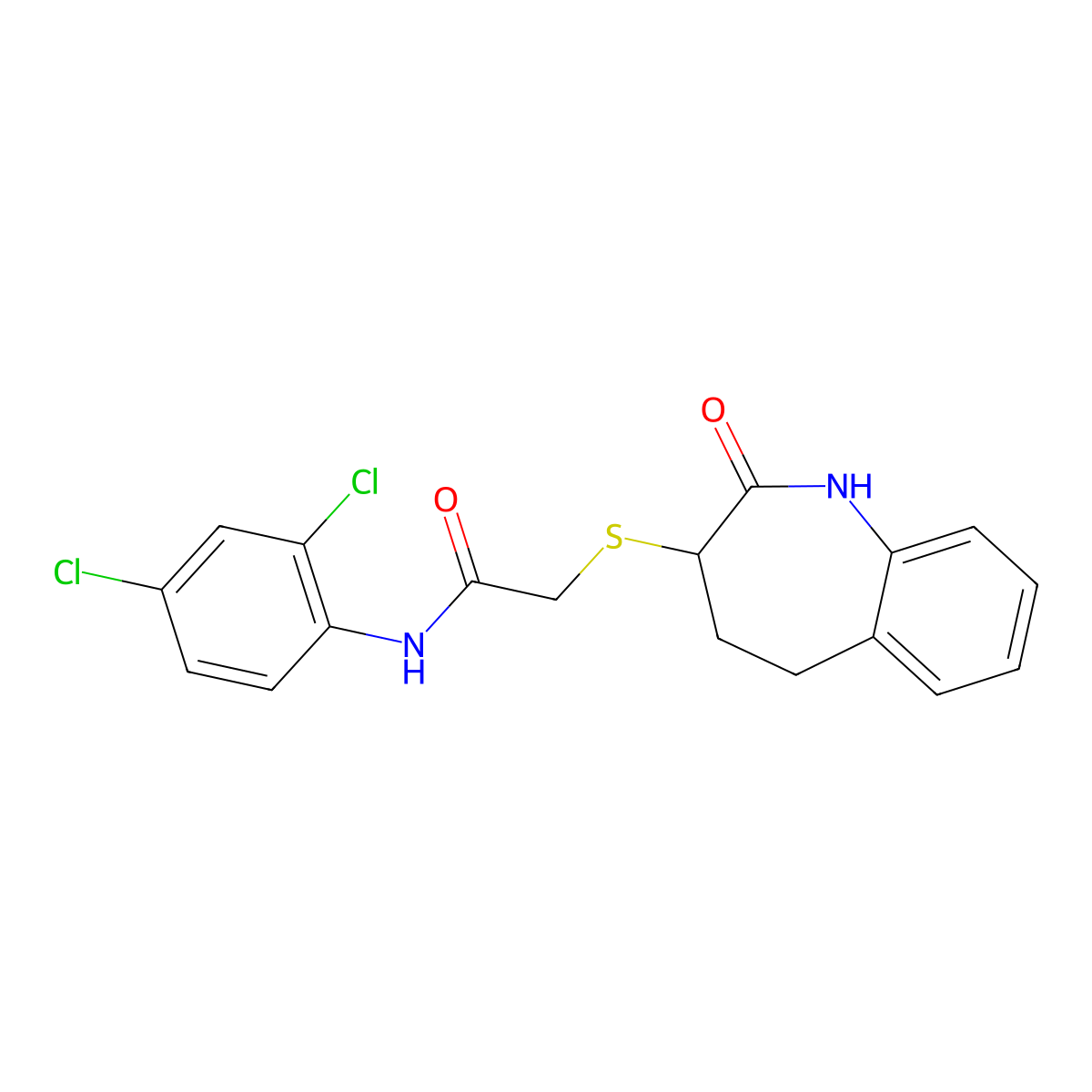 N-(2,4-dichlorophenyl)-2-[(2-hydroxy-4,5-dihydro-3H-1-benzazepin-3-yl)sulfanyl]acetamide molecular structure, CAS 1007692-25-2