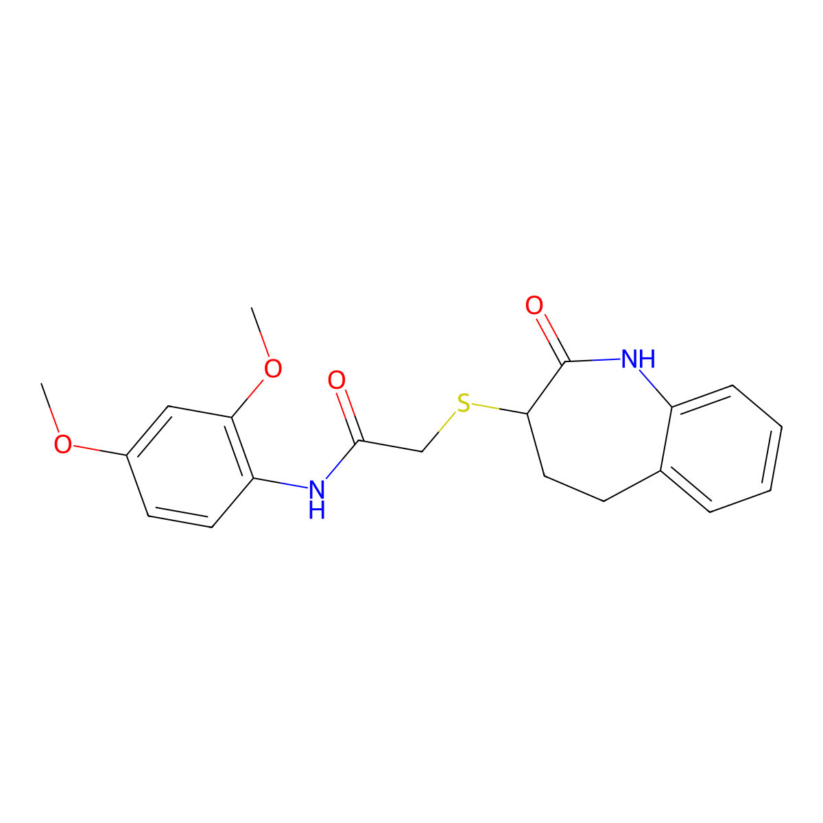 N-(2,4-dimethoxyphenyl)-2-[(2-hydroxy-4,5-dihydro-3H-1-benzazepin-3-yl)sulfanyl]acetamide molecular structure, CAS 1007692-33-2
