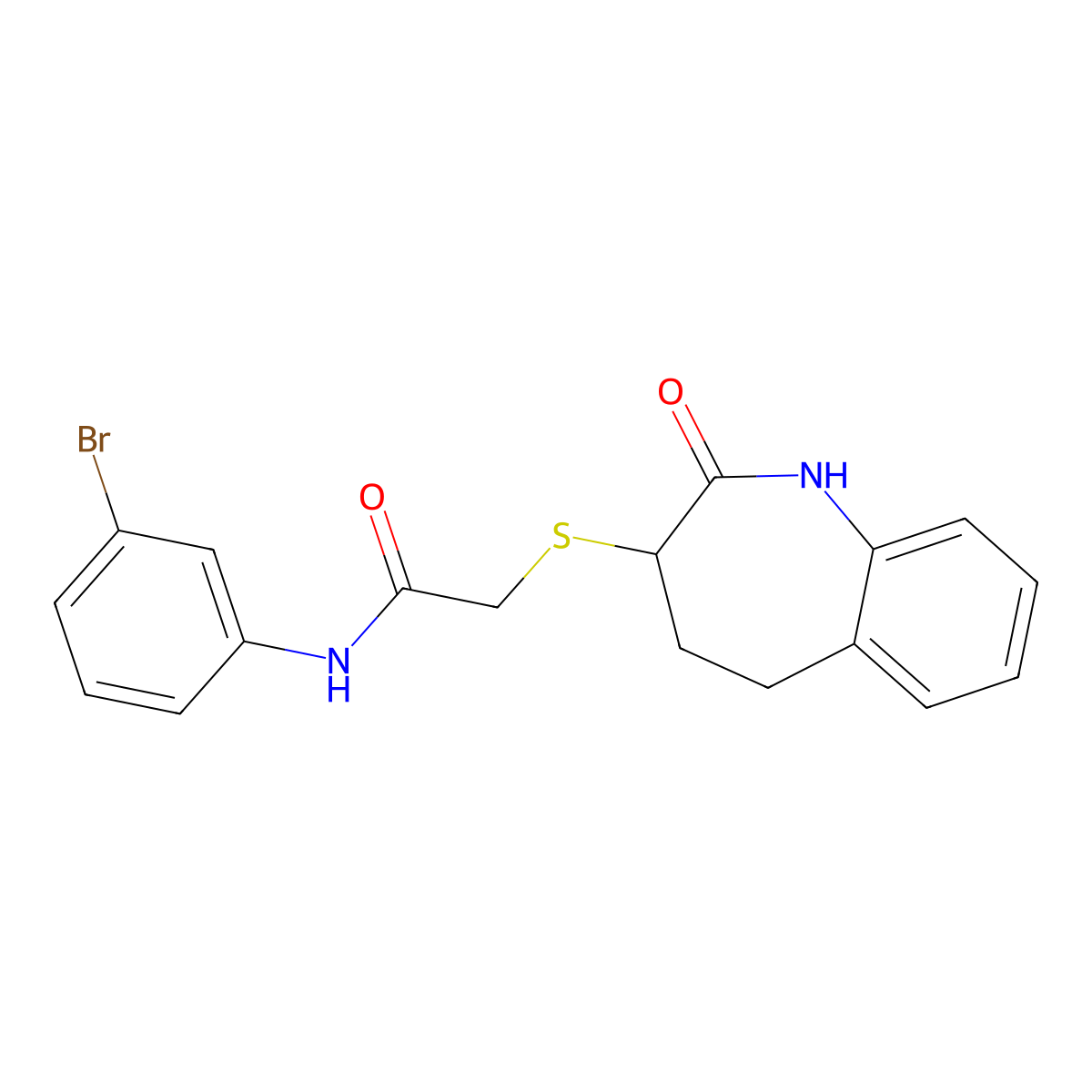 N-(3-bromophenyl)-2-[(2-hydroxy-4,5-dihydro-3H-1-benzazepin-3-yl)sulfanyl]acetamide molecular structure, CAS 1007692-37-6