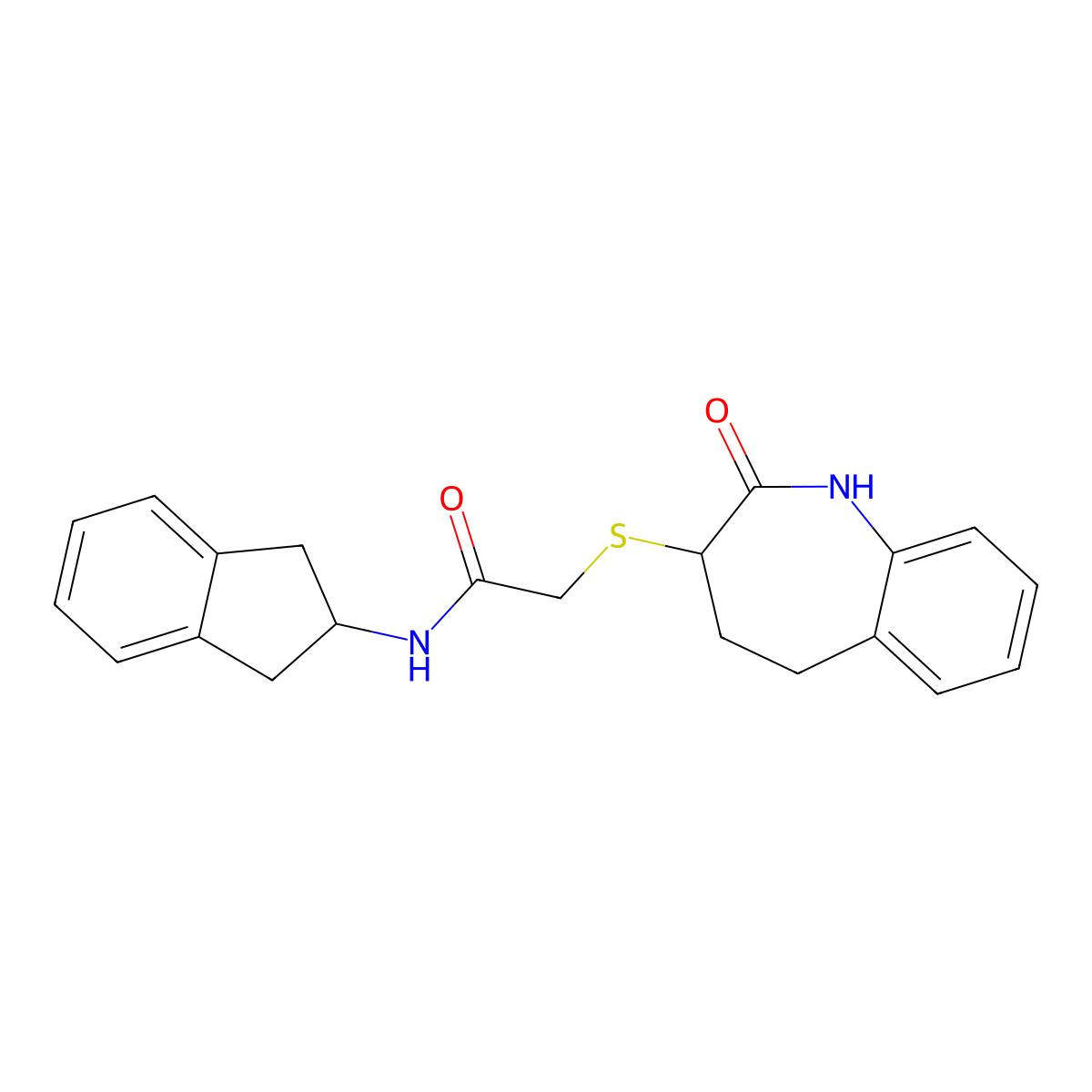 N-(2,3-dihydro-1H-inden-2-yl)-2-[(2-hydroxy-4,5-dihydro-3H-1-benzazepin-3-yl)sulfanyl]acetamide molecular structure, CAS 1007692-45-6